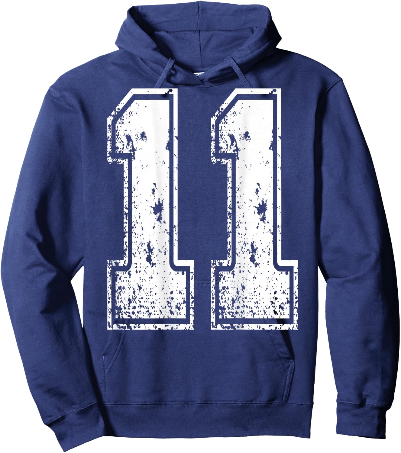 Number 11 Print On Back of Shirt Number 11 Numbered Hoodie - Hoodie | Navy
