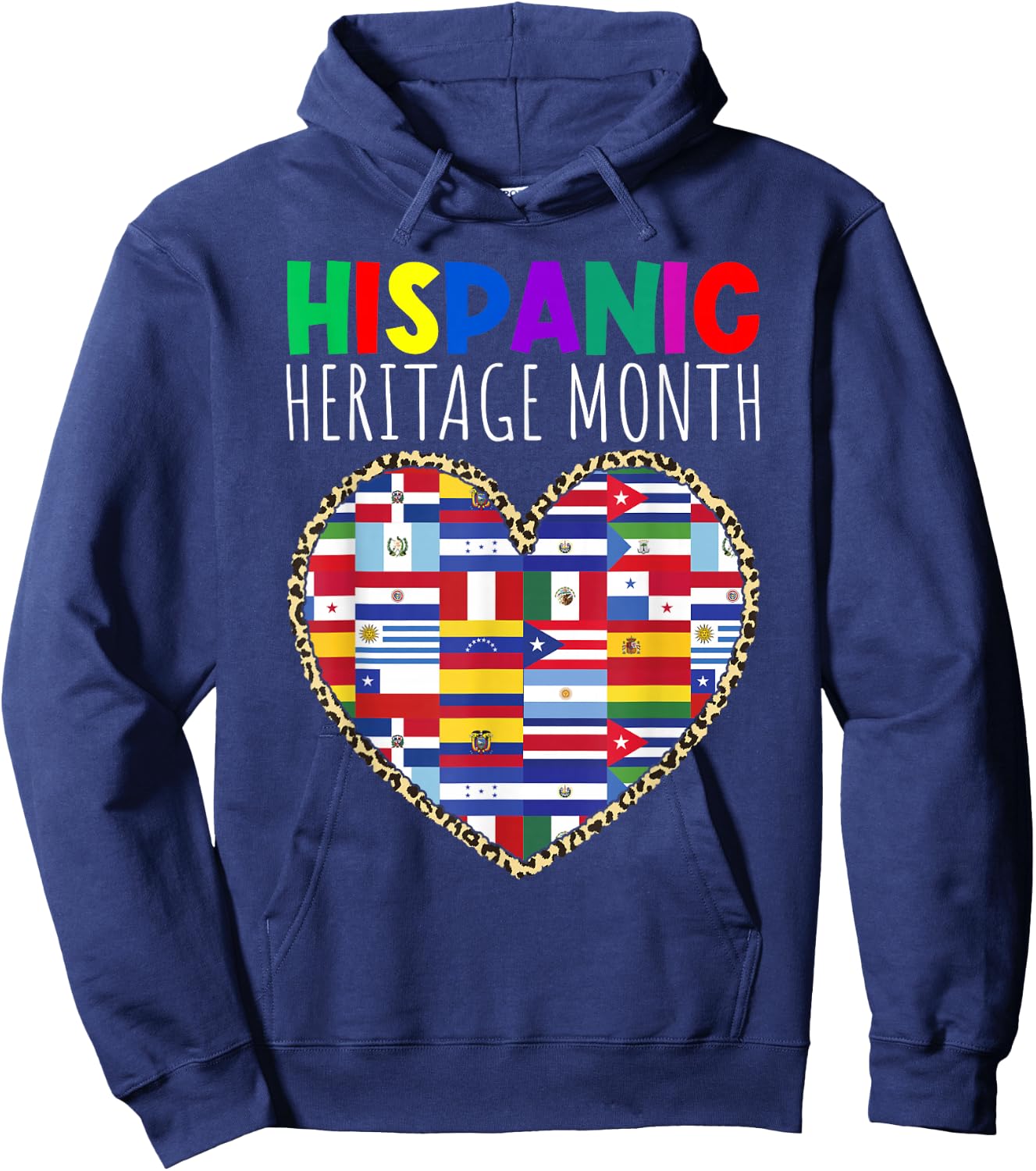 Hispanic Heritage Month Mexican Latino Flag All Countries Hoodie - Hoodie | Navy