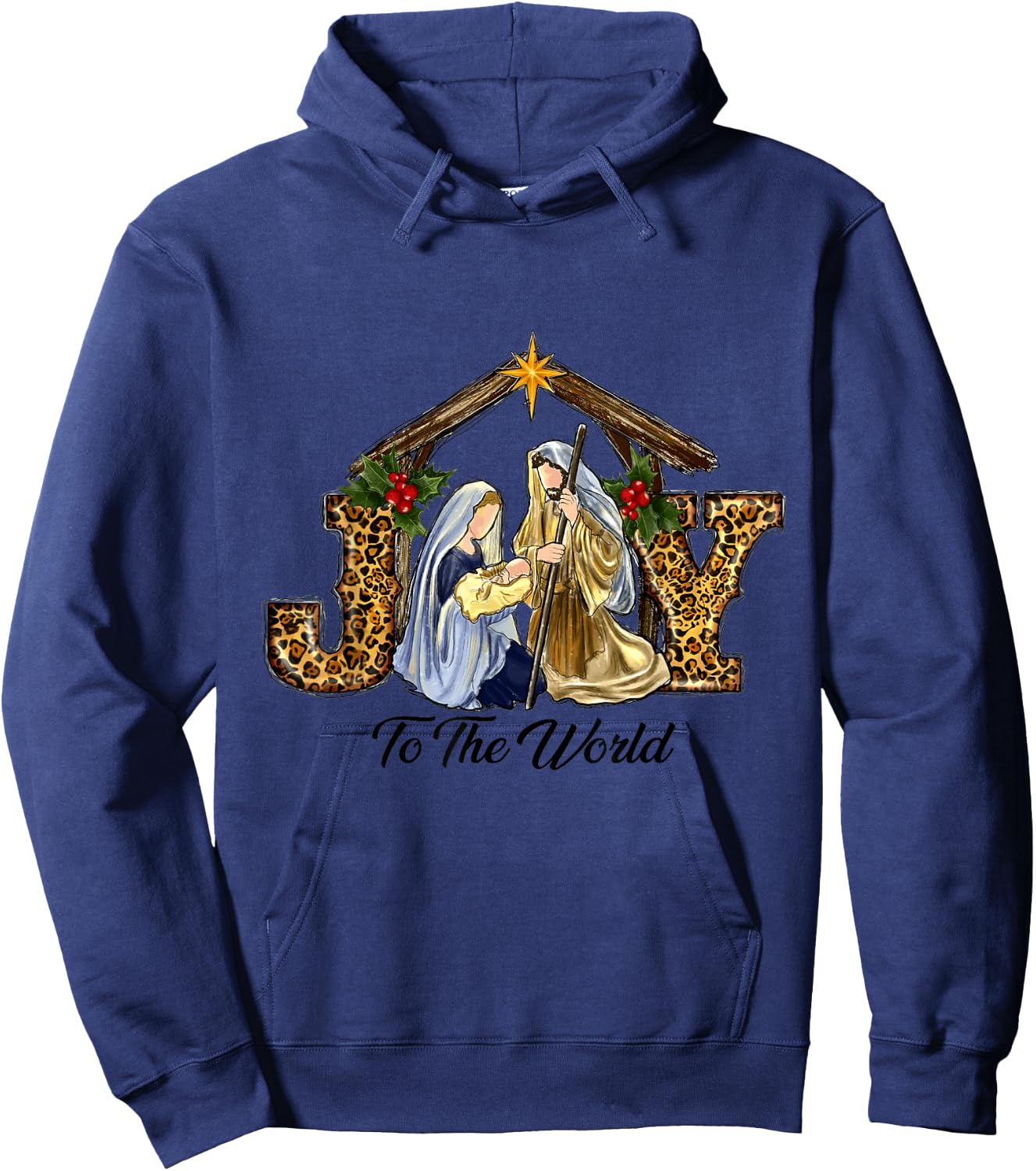 Christmas Joy To The World Baby Jesus Religious Christian Hoodie - Hoodie | Navy