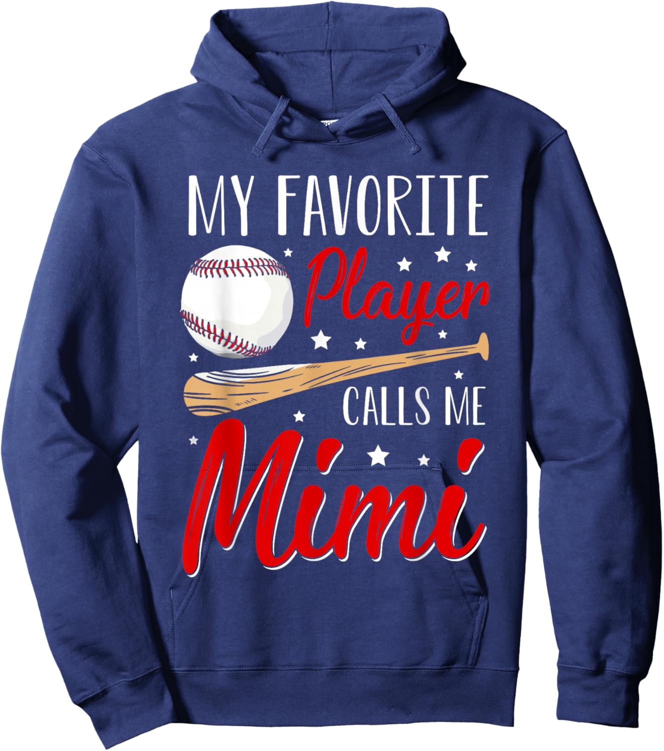 Baseball My Favorite Player Calls Me Mimi Heart Grandma Hoodie - Hoodie | Navy