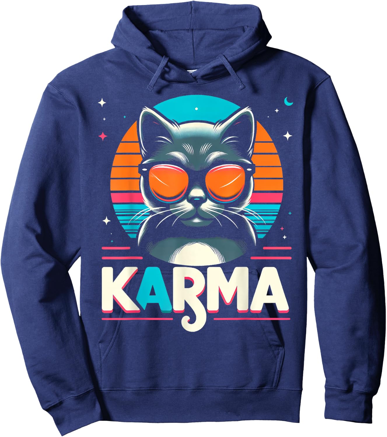 Karma Cat Women Girls Kids Hoodie - Hoodie | Navy
