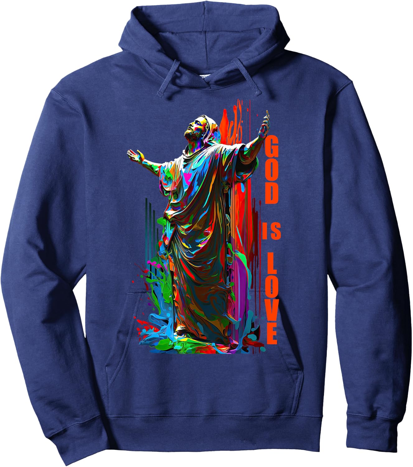 Christ God is Love Graffiti Design for Christian Jesus Hoodie - Hoodie | Navy