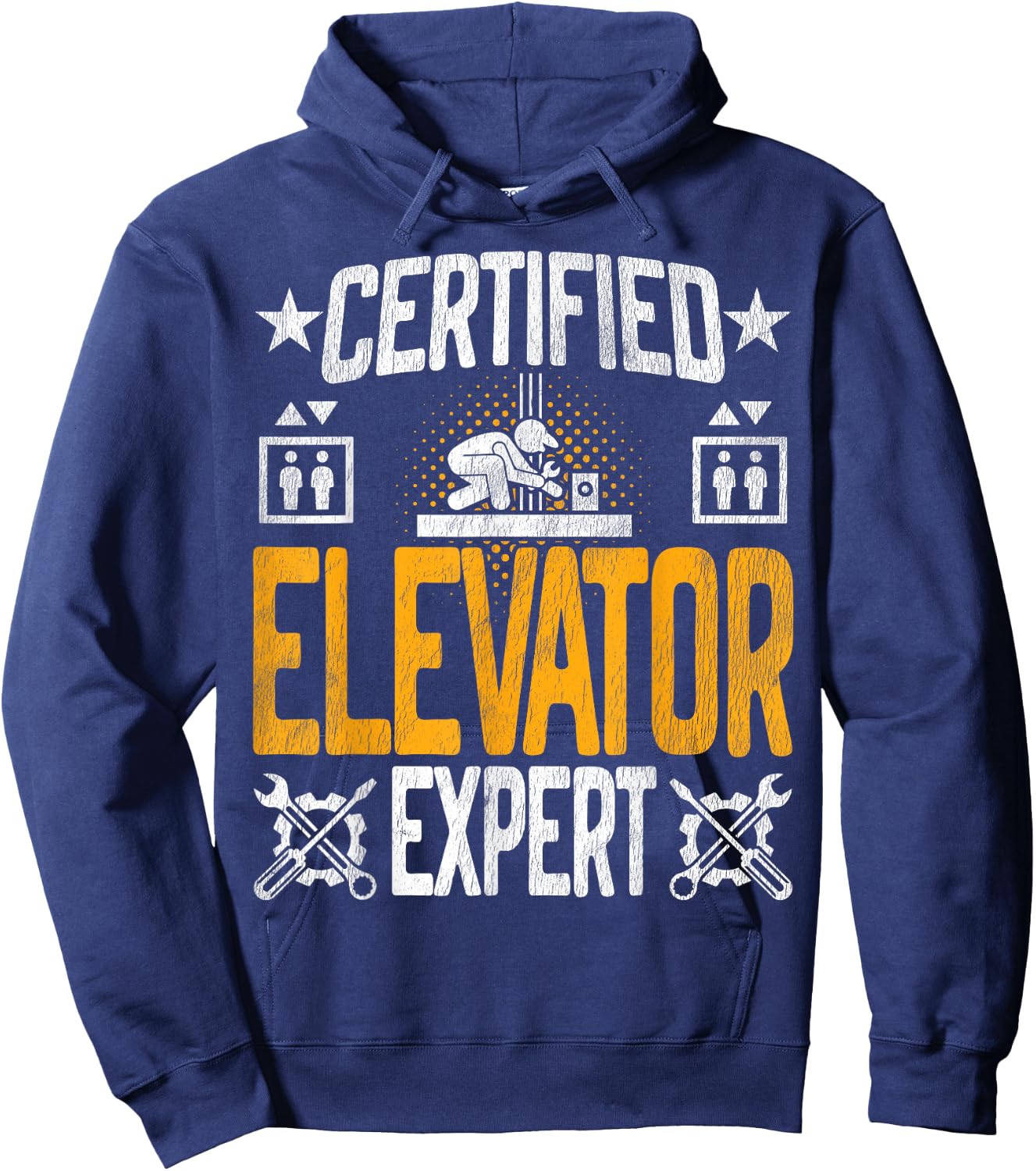 Certified Elevator Mechanic Expert - Elevator Inspector Hoodie - Hoodie | Navy