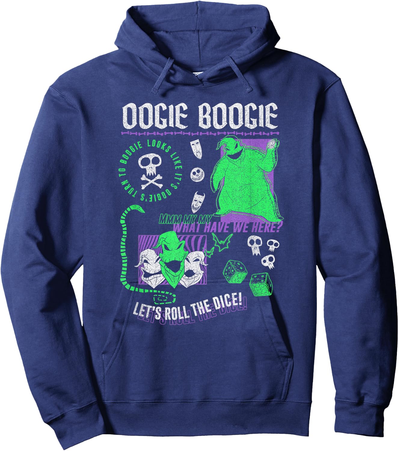 Disney The Nightmare Before Christmas Oogie Boogie Poster Hoodie - Hoodie | Navy