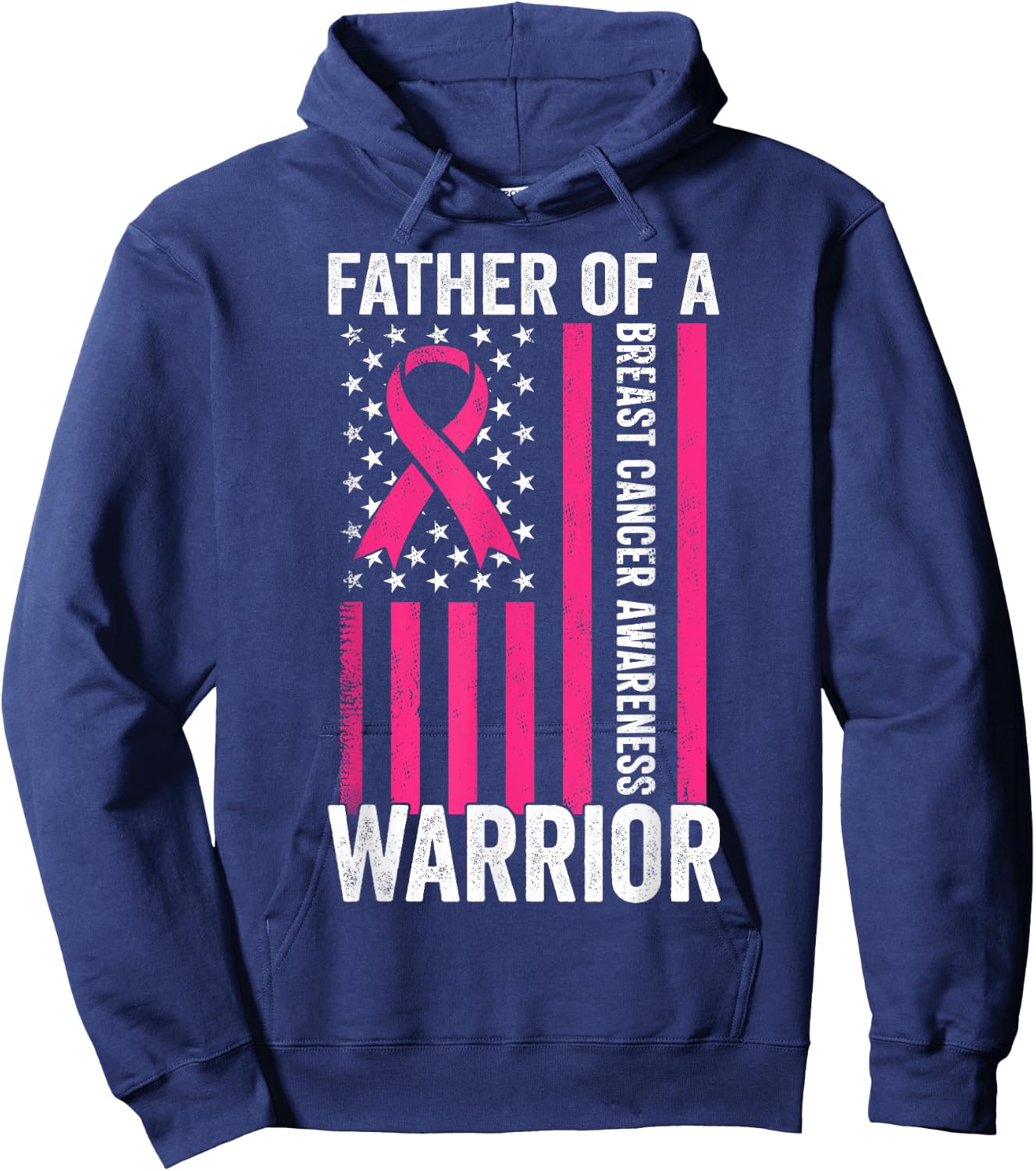 Father Of A Warrior Breast Cancer Awareness Support Squads Hoodie - Hoodie | Navy