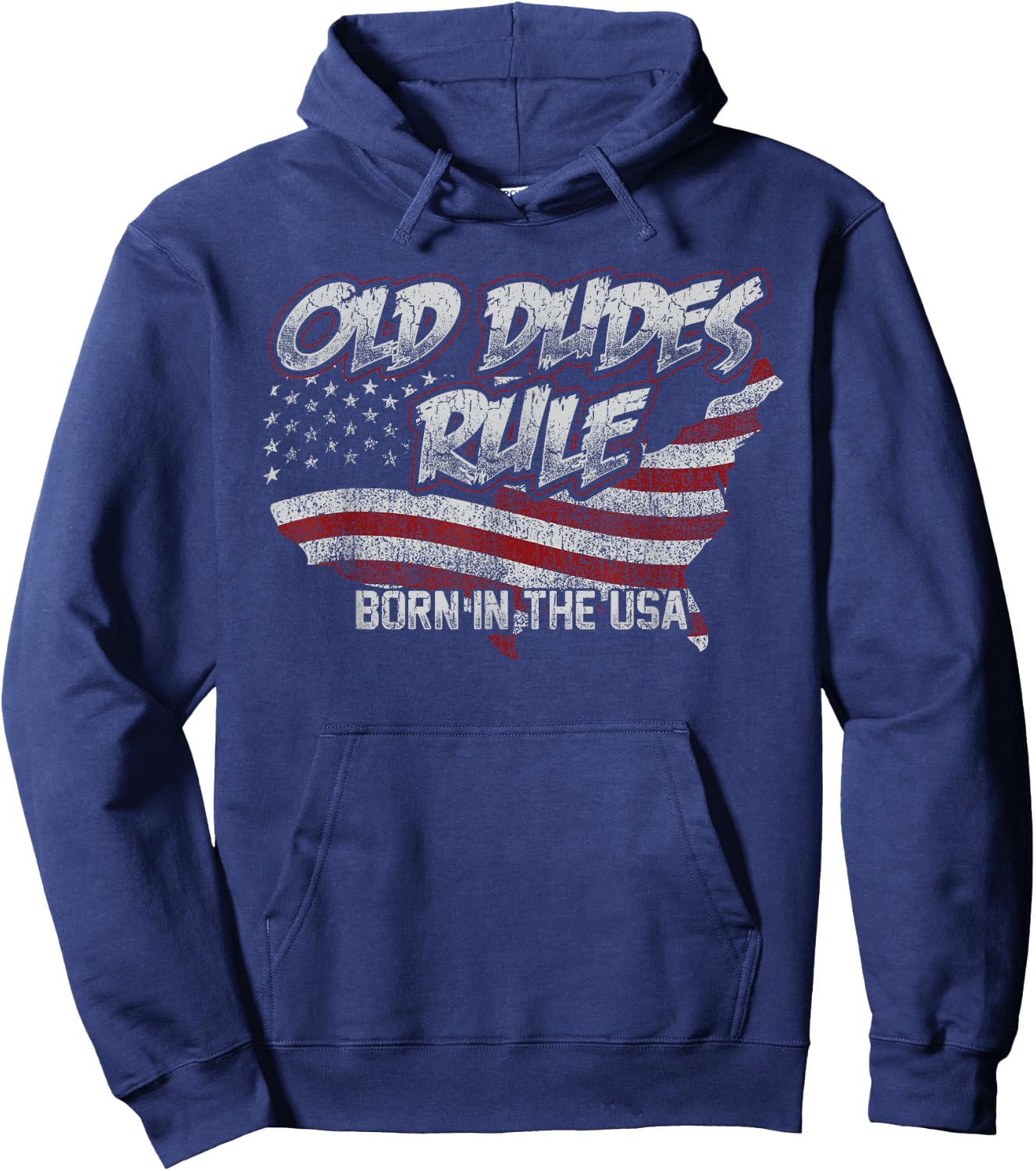 Old Dudes Rule Born In The Usa Hoodie - Hoodie | Navy