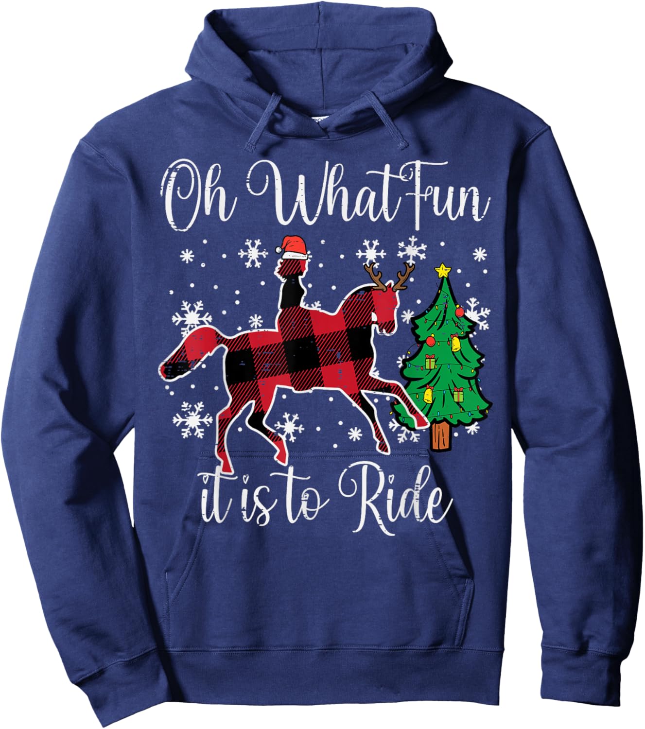 Horse Oh What Fun It Is To Ride Christmas Xmas Girls Women Hoodie - Hoodie | Navy