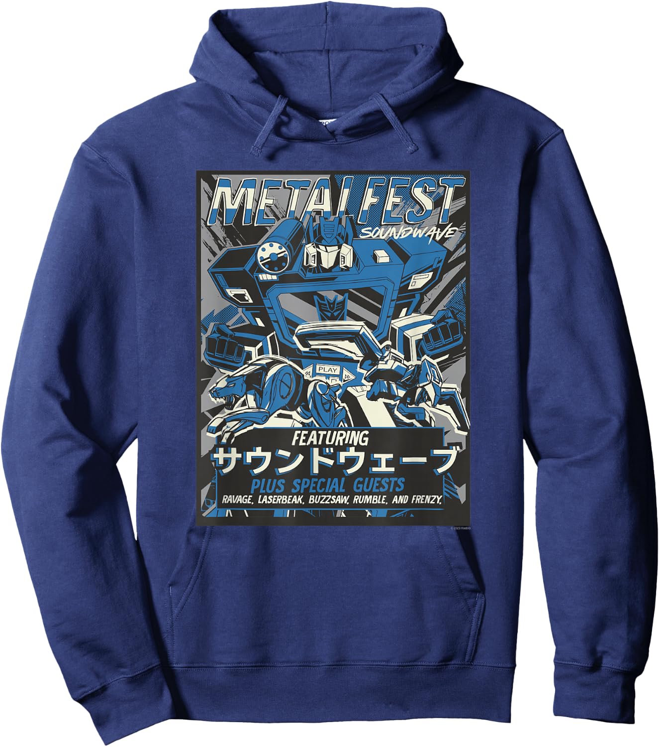 Transformers Metal Fest Soundwave Comic Style Poster Hoodie - Hoodie | Navy