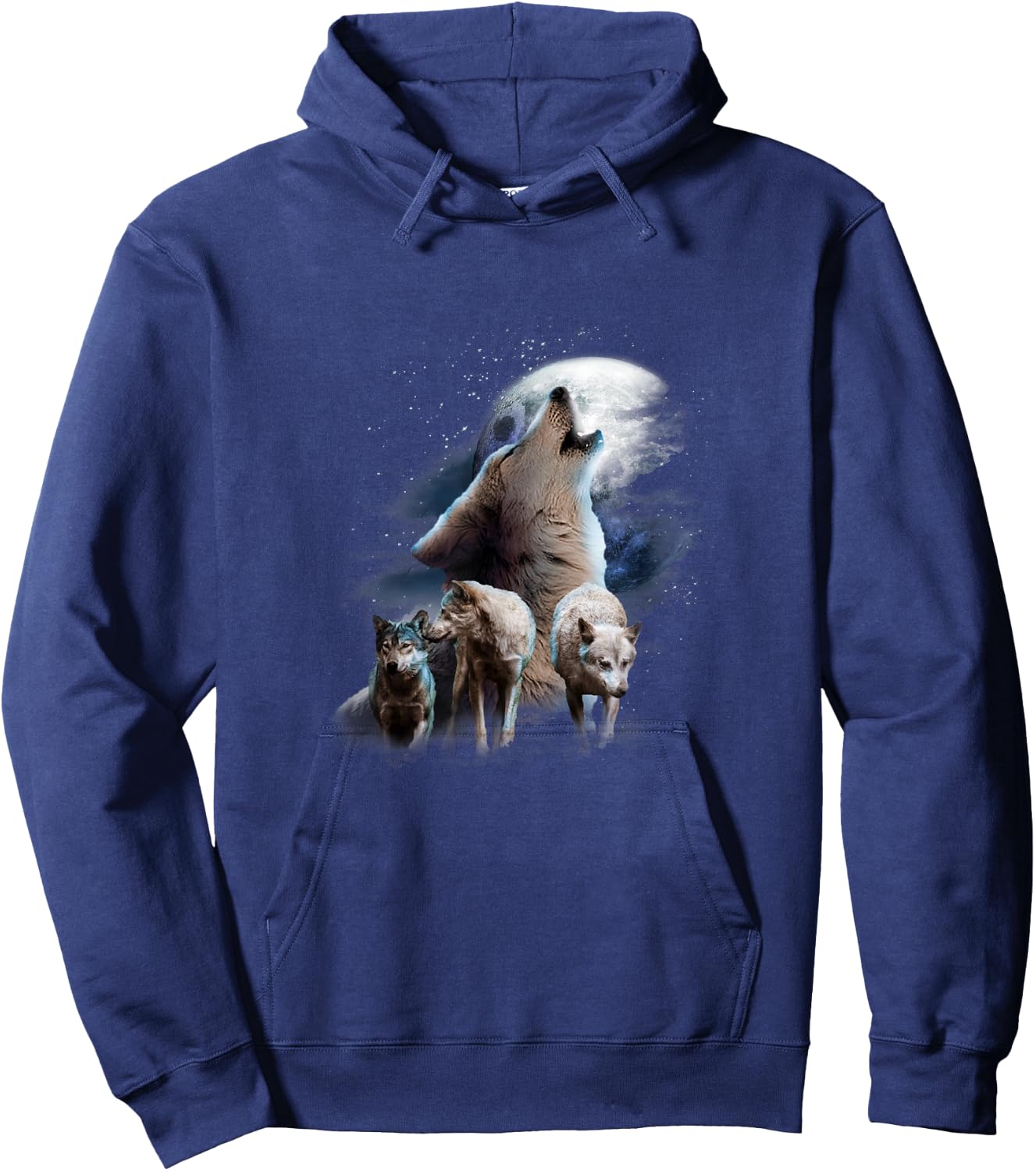 Space Wolves Cosmic Snow Wolf Howling At Moon Hoodie - Hoodie | Navy