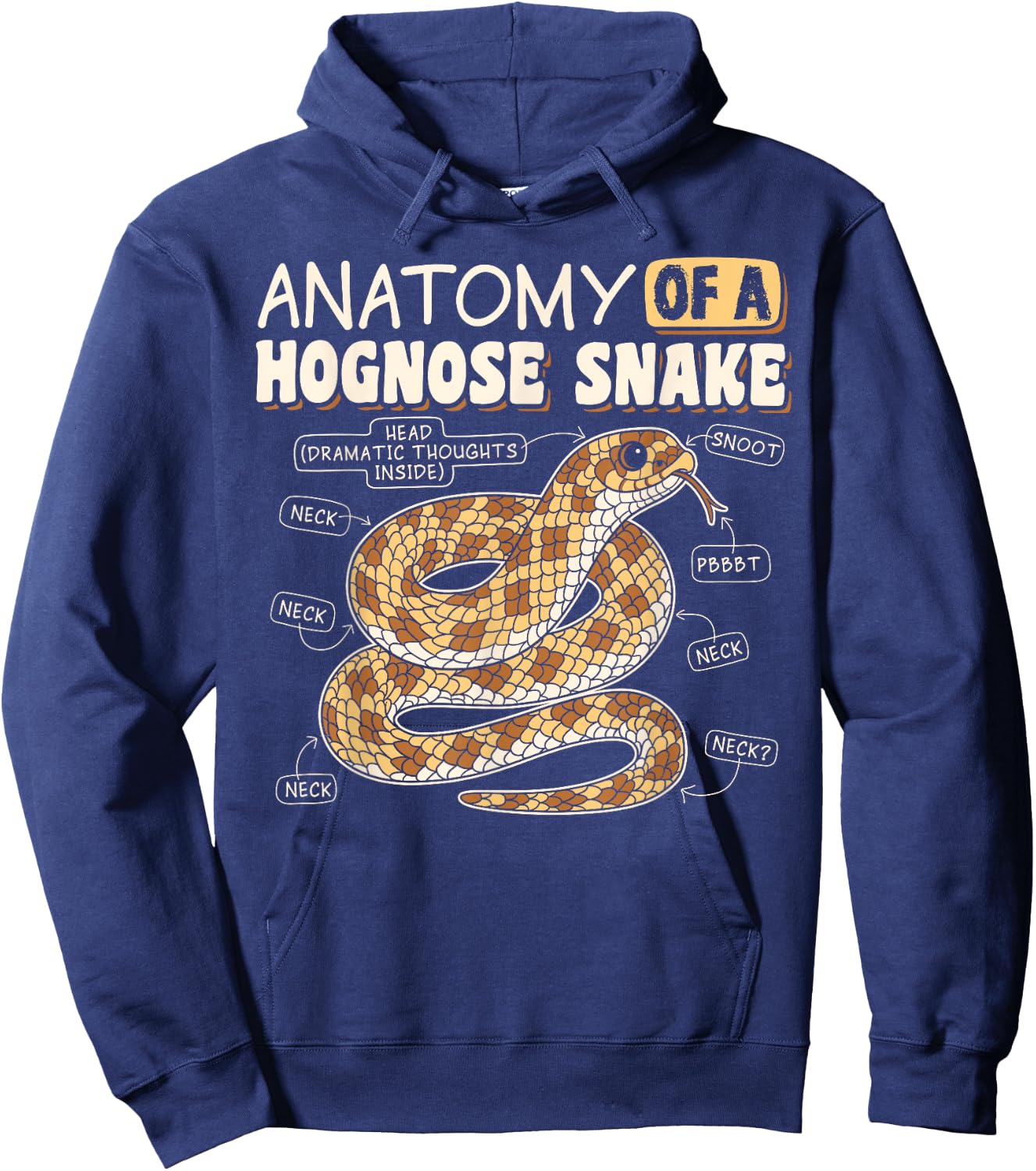 Anatomy Of A Hognose Snake Reptile Lover Funny Hoodie - Hoodie | Navy