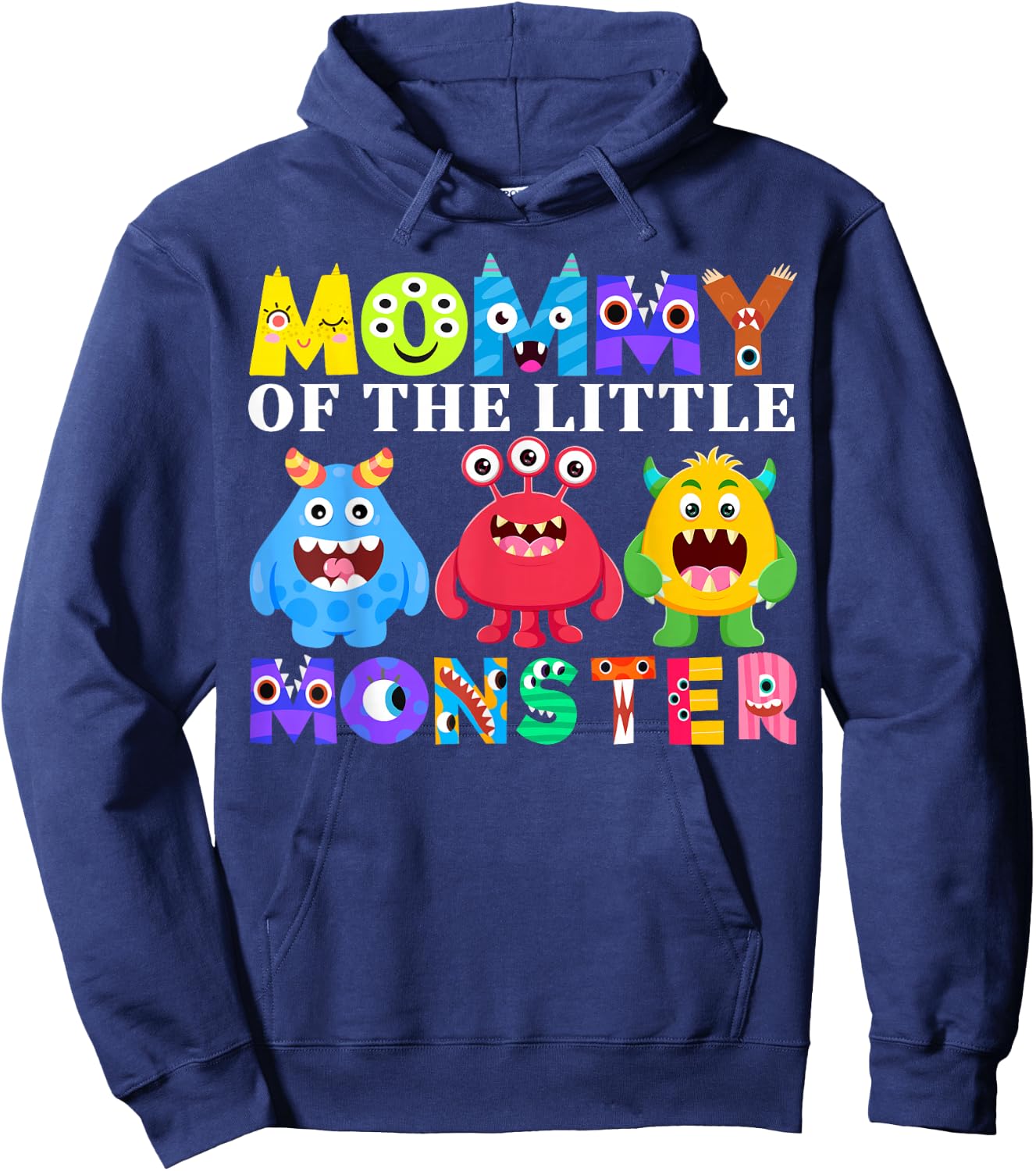 Mommy Little Monster Kids 1st Birthday Party Family Monster Hoodie - Hoodie | Navy