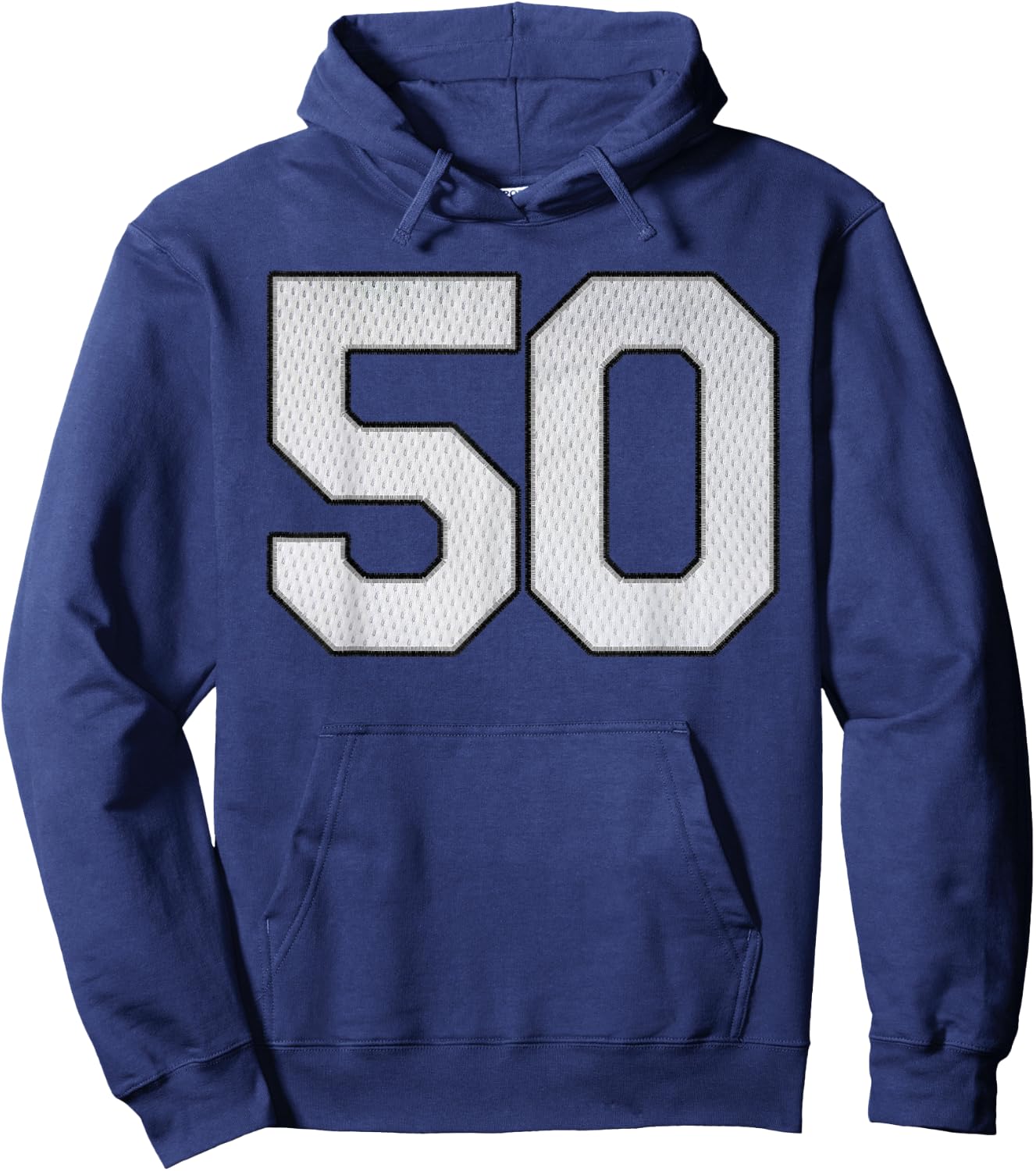 White Jersey Number 50 Athlete Sports Supporter Fanwear Hoodie - Hoodie | Navy