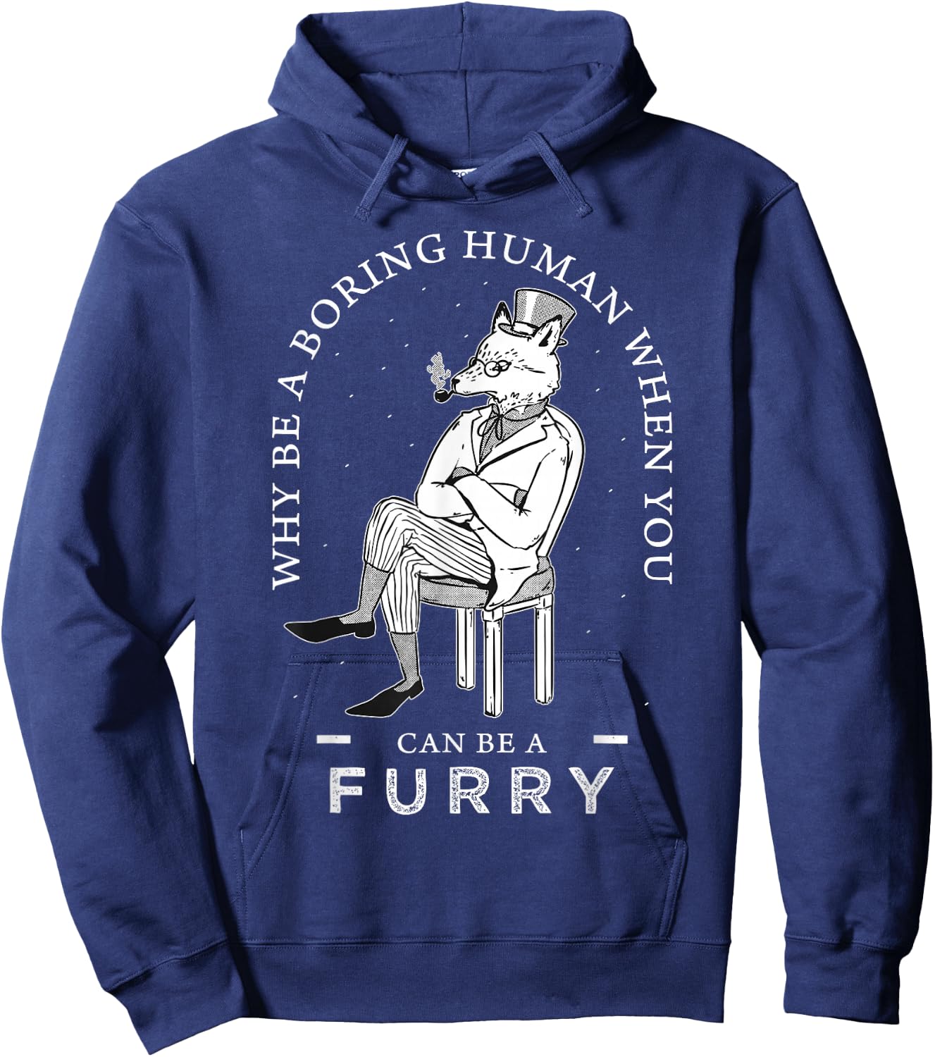 Anthropomorphic Fox Fursona Furry Fandom Fursuit Hoodie - Hoodie | Navy