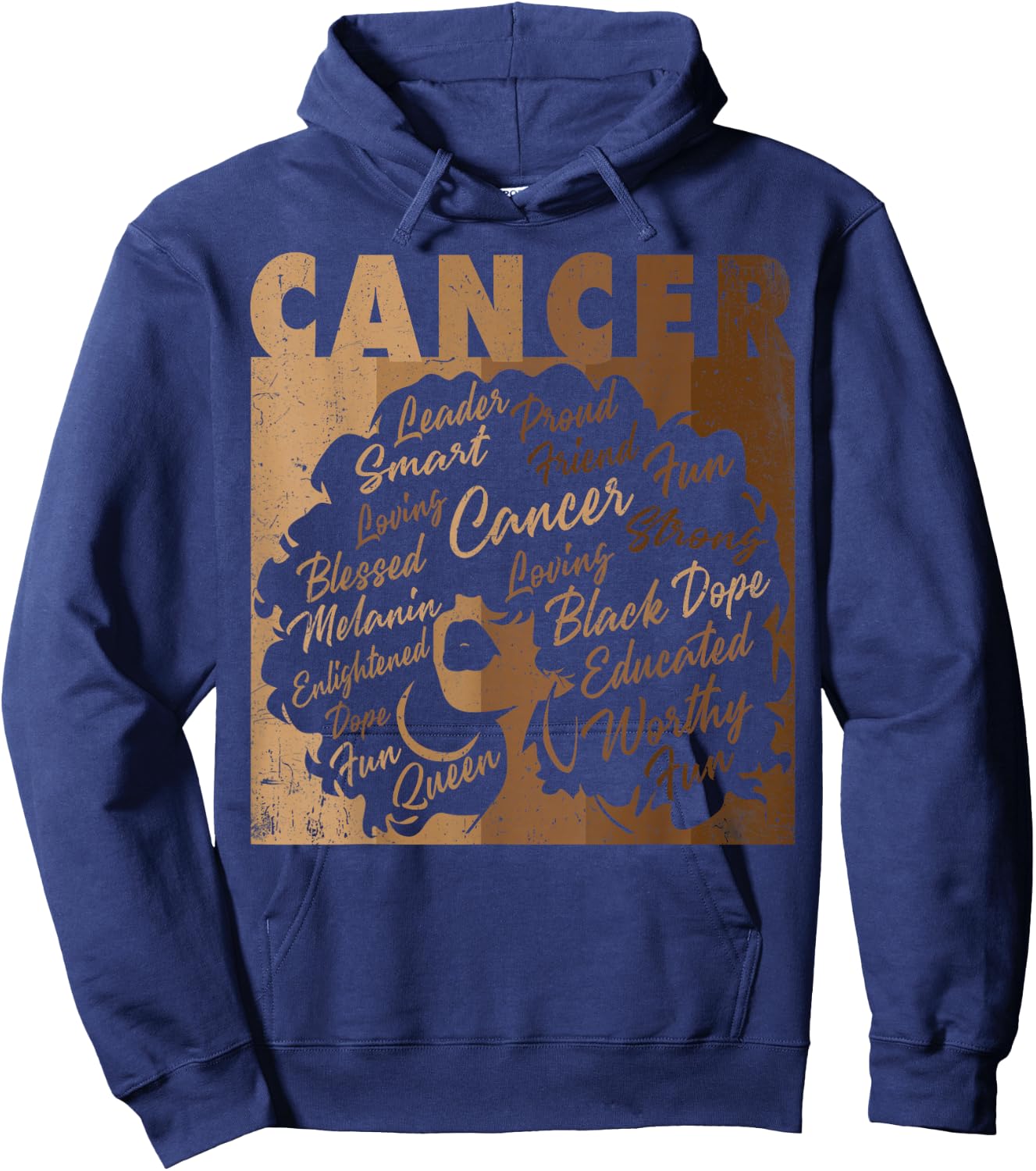 Cancer Girl African American Women Melanin Birthday Hoodie - Hoodie | Navy