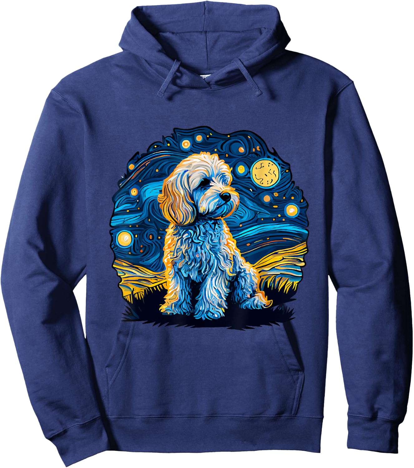 Maltipoo Starry Night Van Gogh Maltipoo Mom Dad Owner Hoodie - Hoodie | Navy
