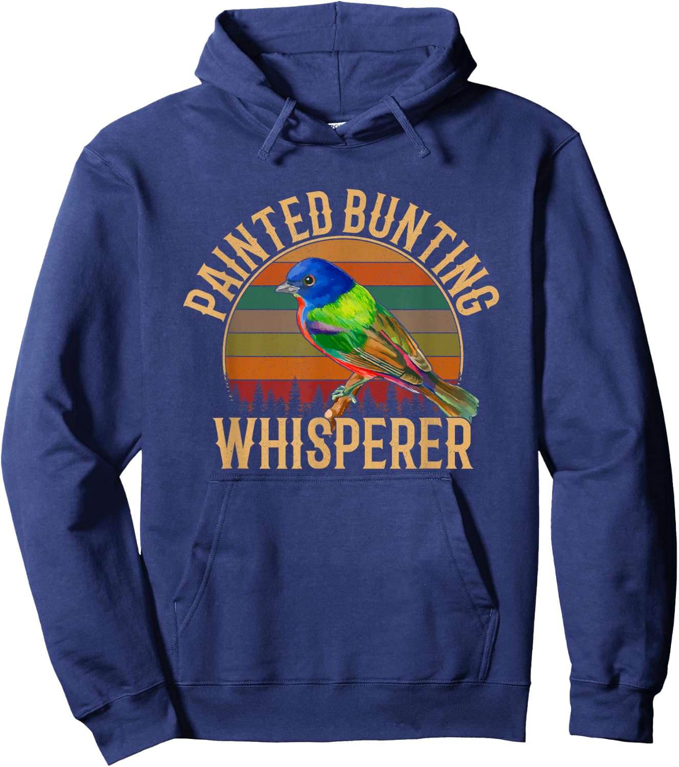 Painted Bunting whisperer, Bird Lover Hoodie - Hoodie | Navy