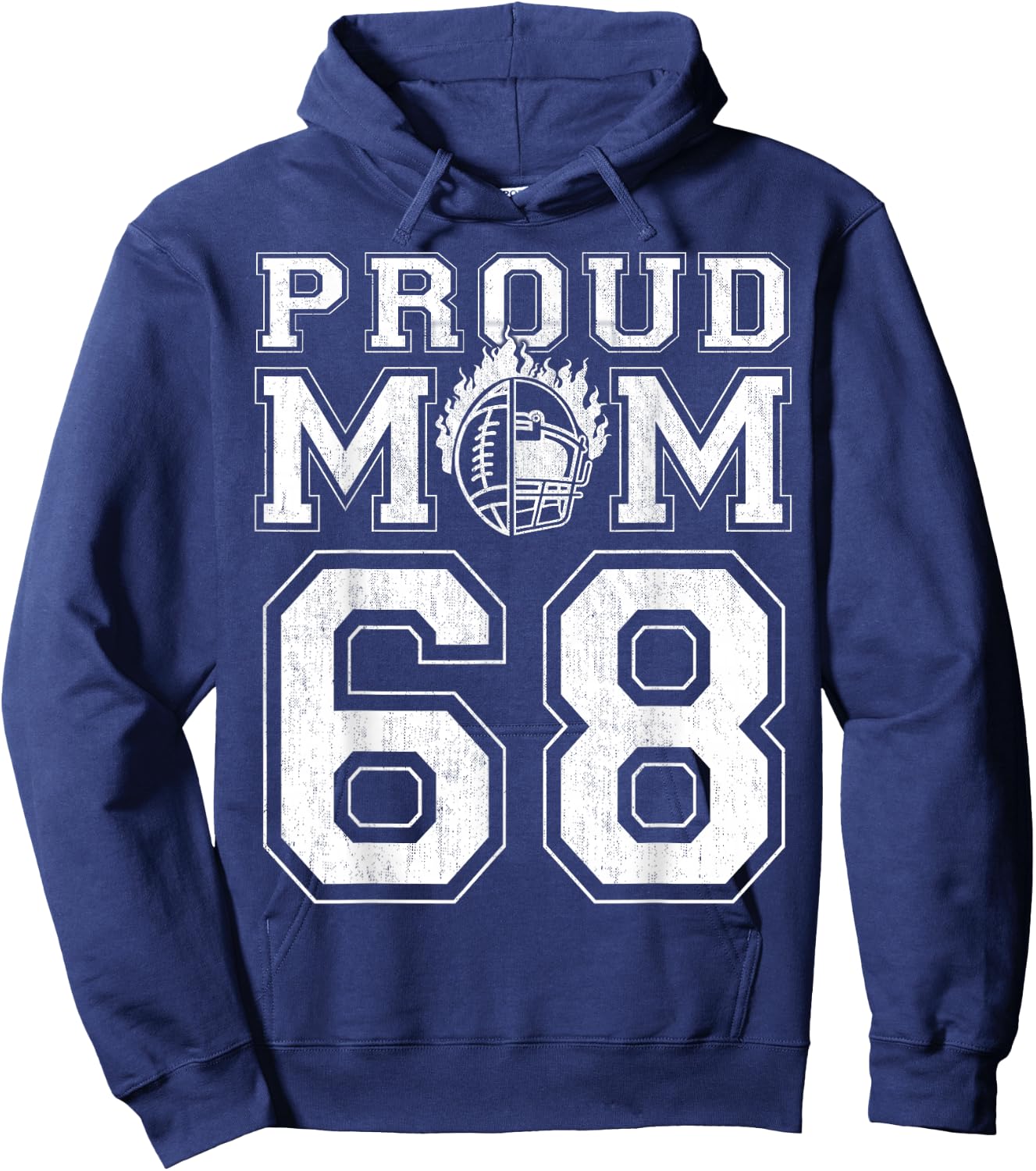 Custom Proud Football Mom Number 68 For Football Family Hoodie - Hoodie | Navy