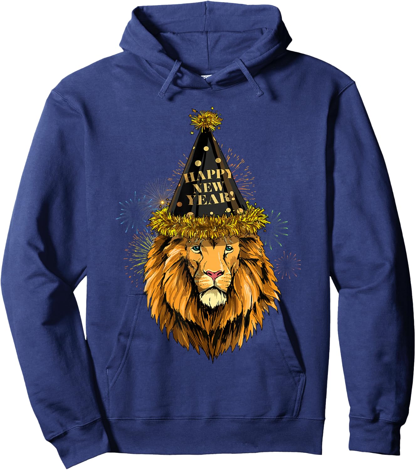 New Year Lion New Year's Eve Party Countdown Safari Wildlife Hoodie - Hoodie | Navy