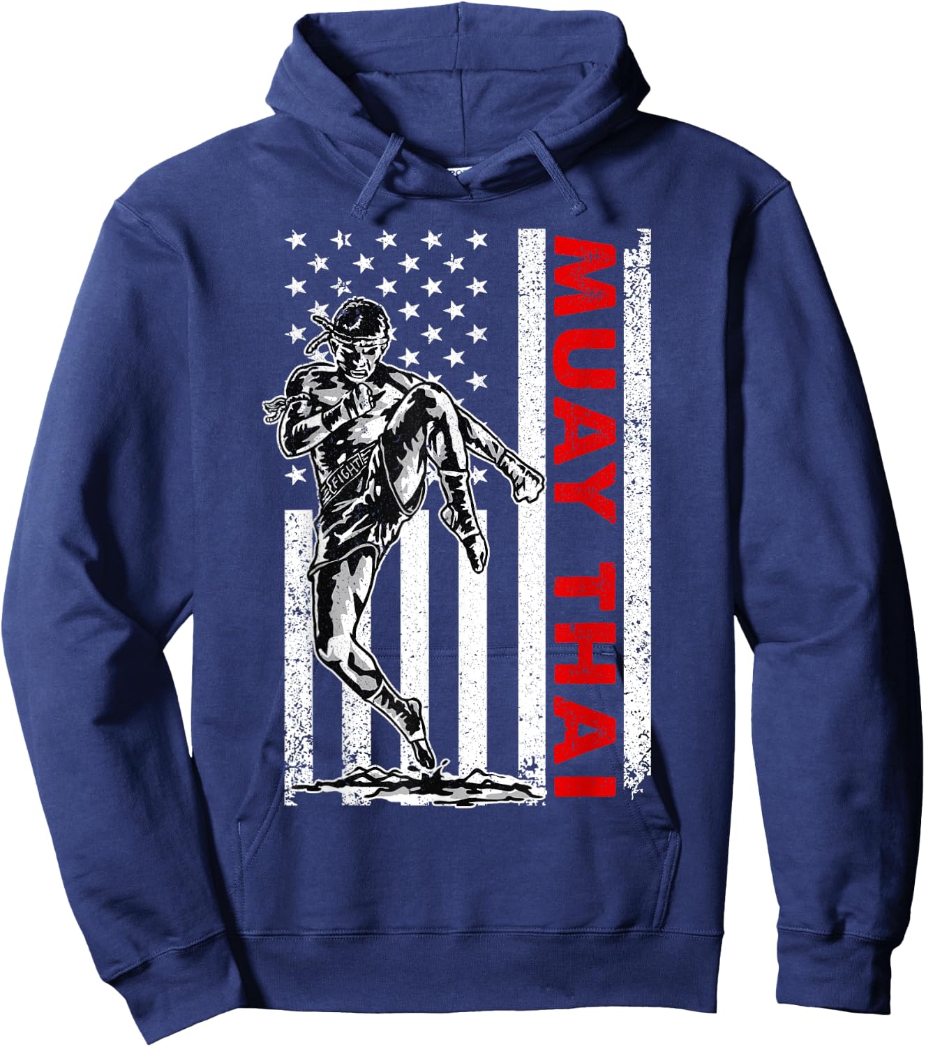 Funny Muay Thai Art Women Kids Muay Thai Kickboxing Hoodie - Hoodie | Navy
