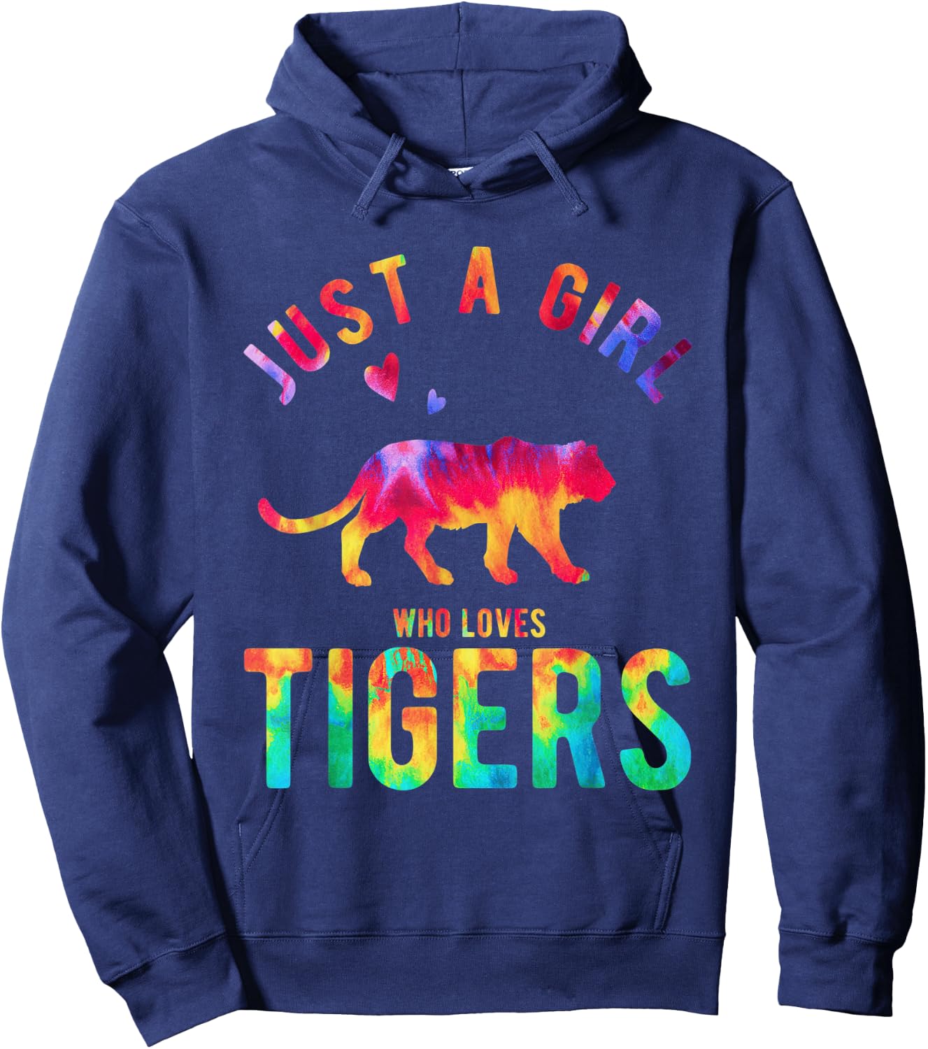 Just A Girl Who Loves Tigers Tiger Lover Funny Tiger Hoodie - Hoodie | Navy