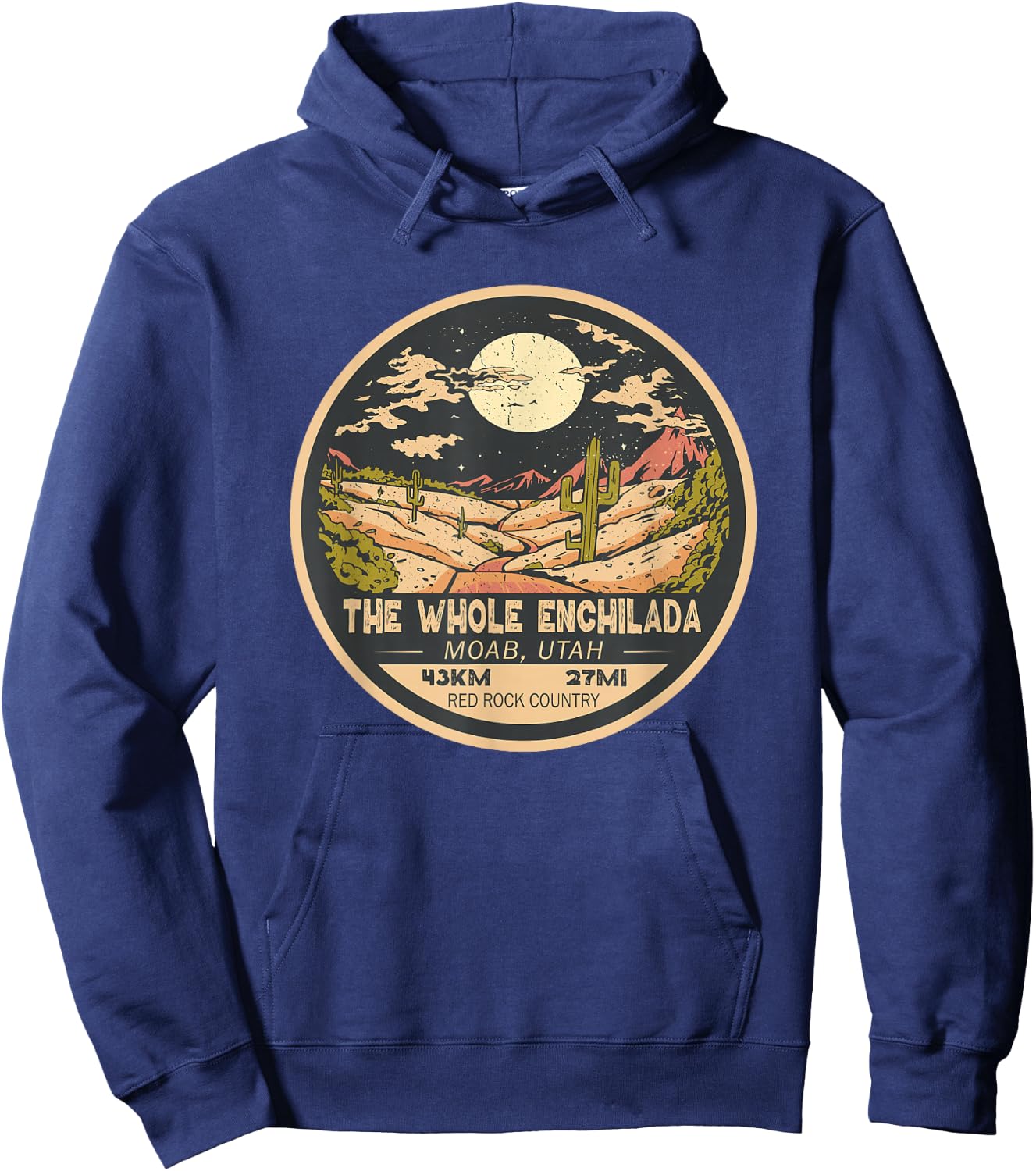 The Whole Enchilada Trail Utah Mountain Biking Emblem Hoodie - Hoodie | Navy