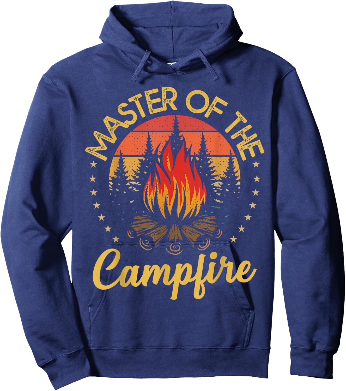 Funny Camping and Hiking Gifts Master of the Campfire Vintage Camping Lovers Hoodie - Hoodie | Navy