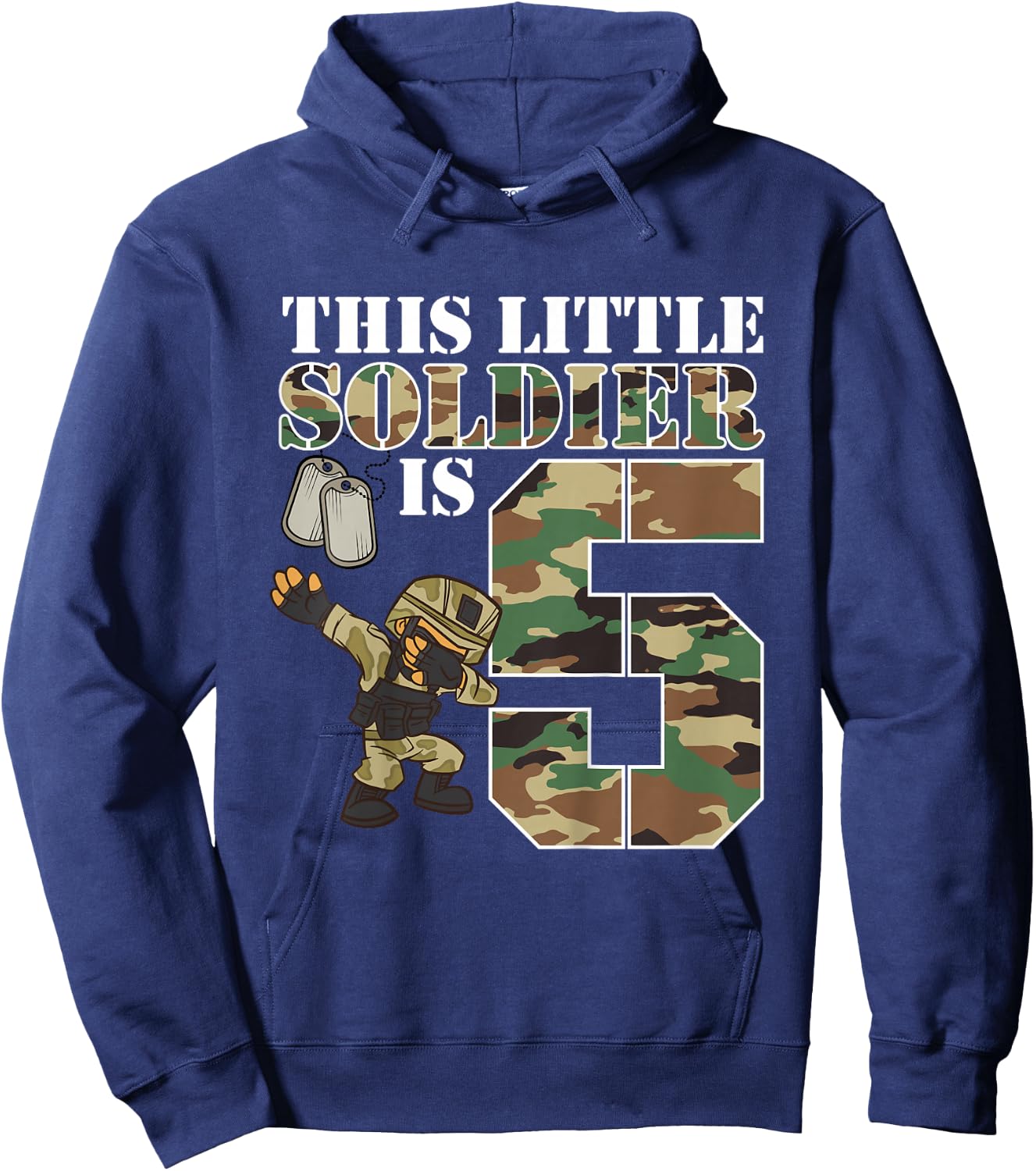 Kids 5 Year Old Boy Military Army 5th Birthday Boy Hoodie - Hoodie | Navy