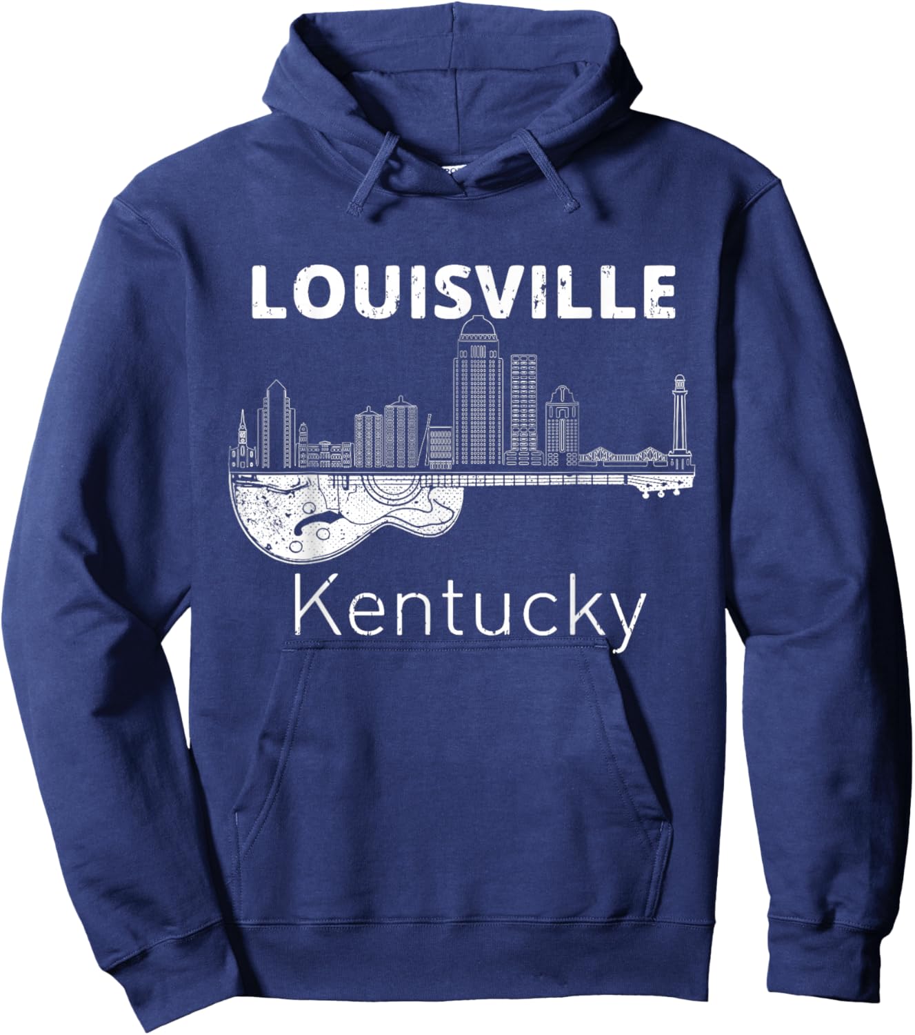 Louisville Souvenir Men Kentucky Lover Music Guitar Hoodie - Hoodie | Navy
