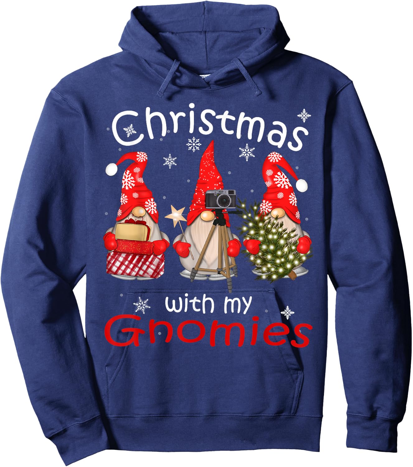 Gnome Gifts Funny Family Christmas Shirts Women 2024 Hoodie - Hoodie | Navy