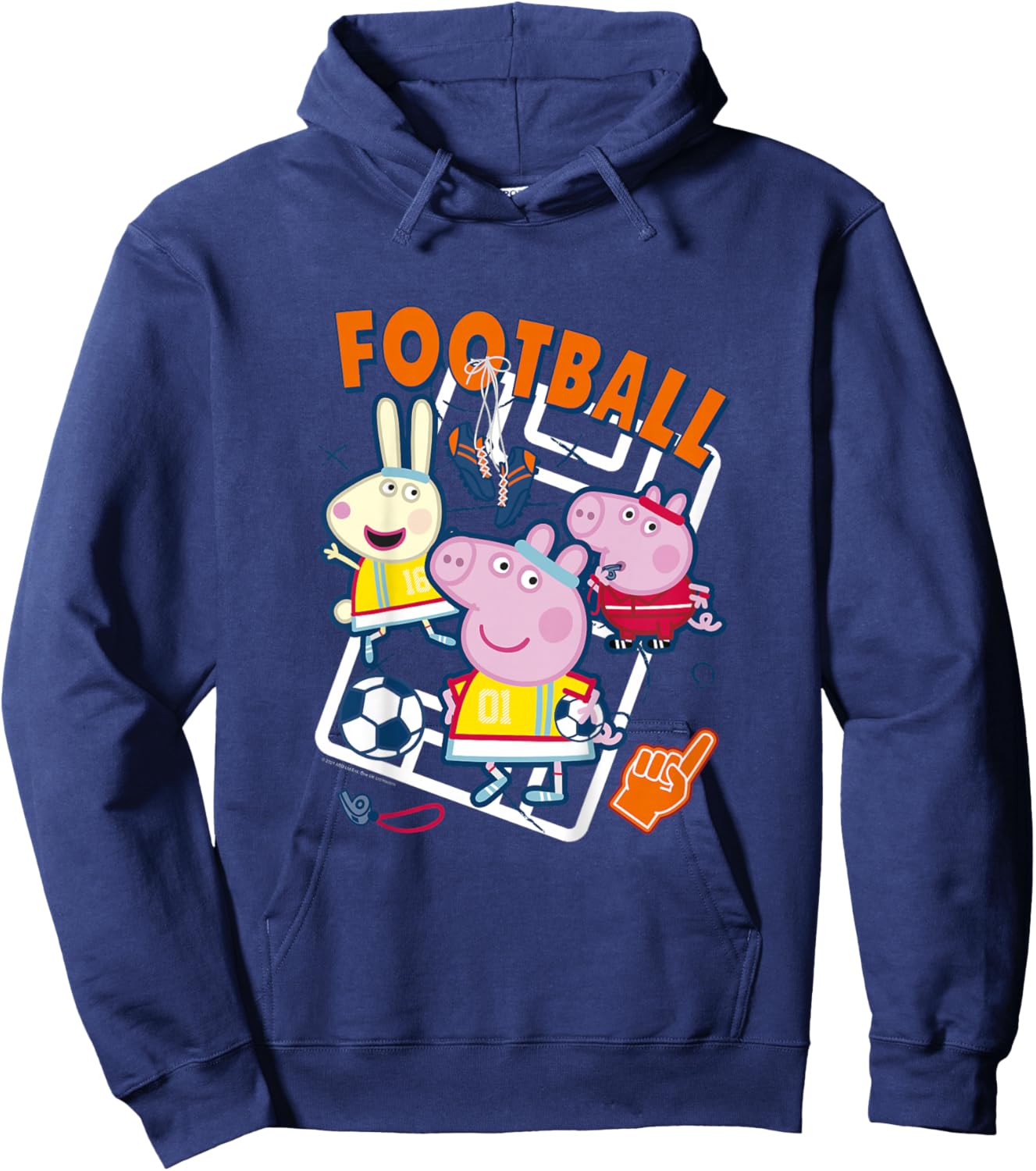 Peppa Pig Football Group Shot Hoodie - Hoodie | Navy