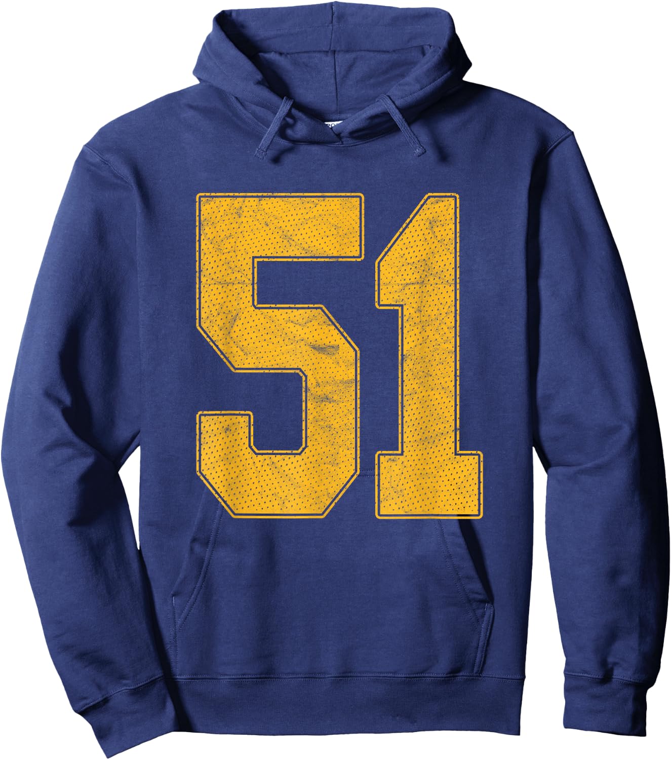 Number 51 Numbered Uniform Sports Team Jersey 51st Birthday Hoodie - Hoodie | Navy