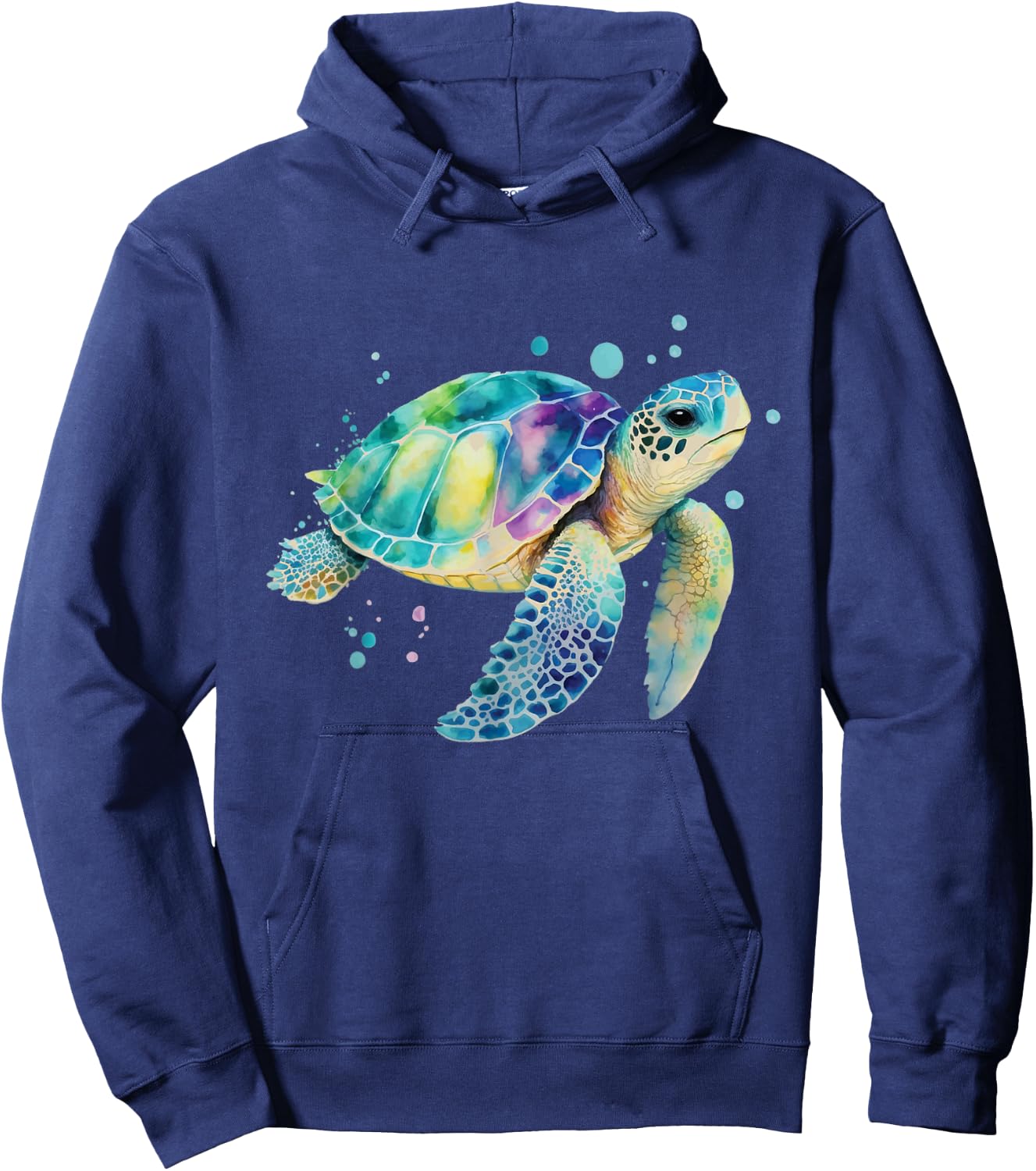 Turtle Splash Artwork - Beach Ocean Wildlife Animal Lover Hoodie - Hoodie | Navy