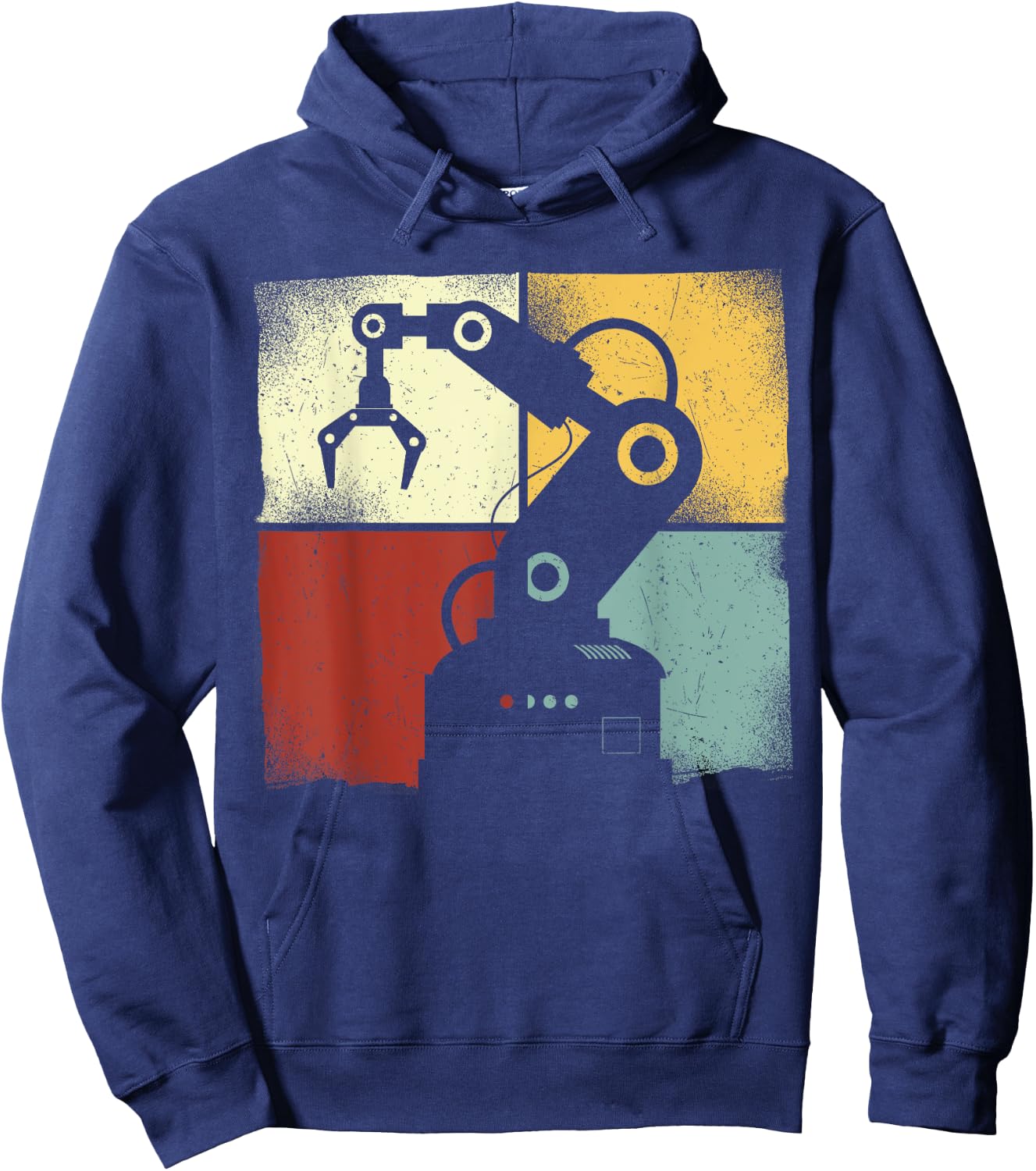 Robot Robotics Engineer Retro Vintage Hoodie - Hoodie | Navy