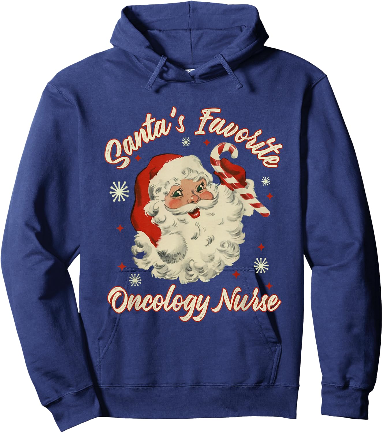 Santa's Favorite Oncology Nurse Vintage Christmas Chemo Hoodie - Hoodie | Navy
