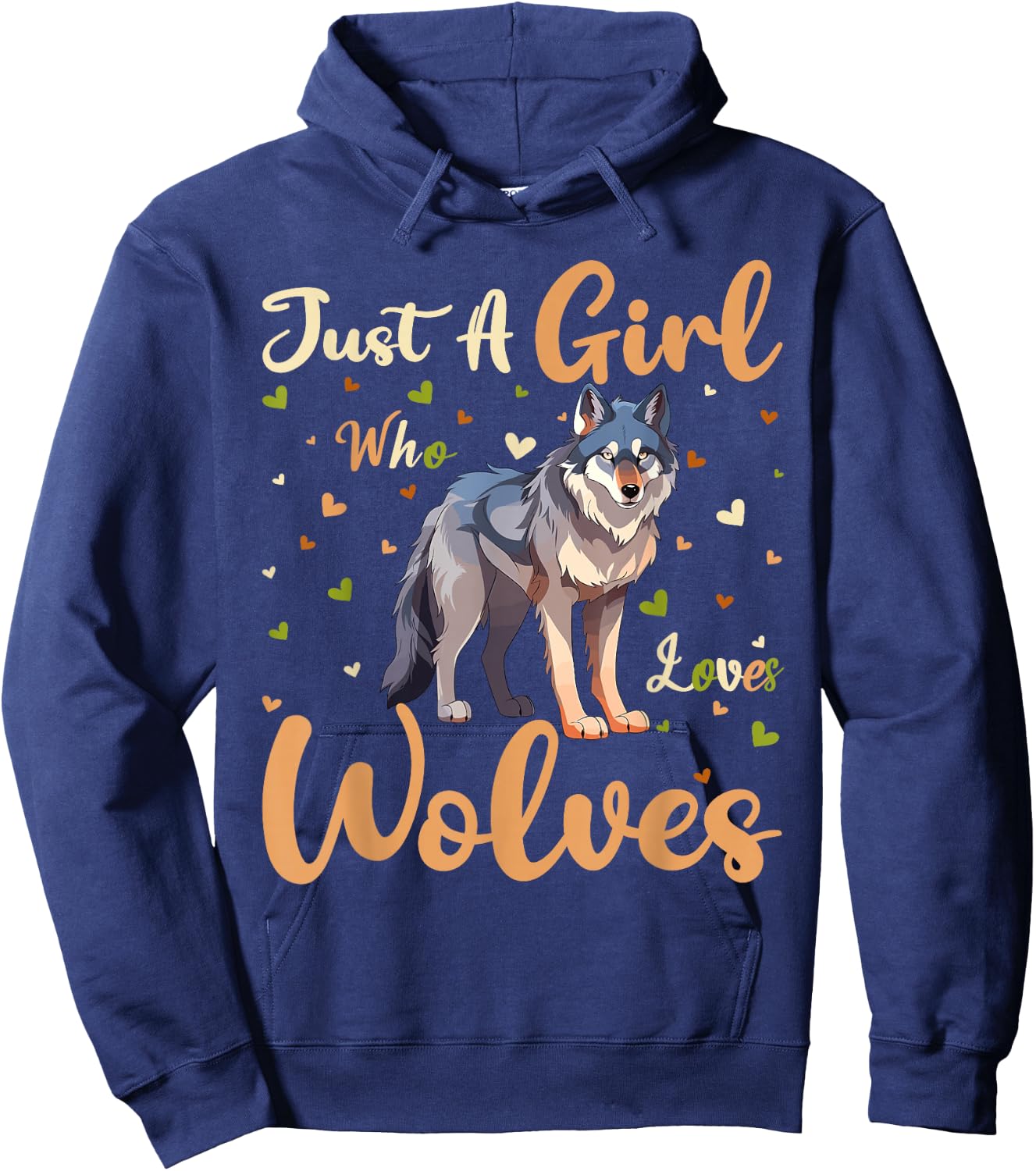 Wolf Lover Just A Girl Who Loves Wolves Hoodie - Hoodie | Navy