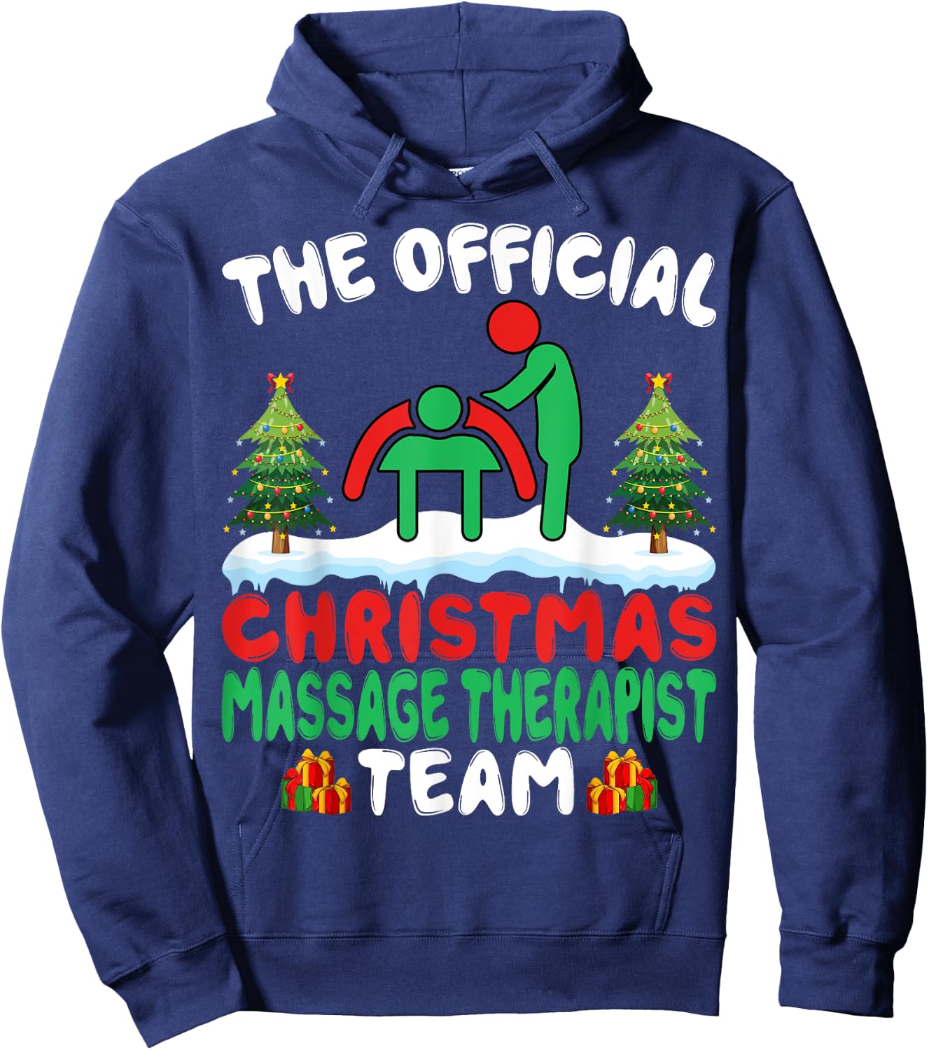 Xmas Massage Therapist Team - Massage Therapy Christmas Hoodie - Hoodie | Navy