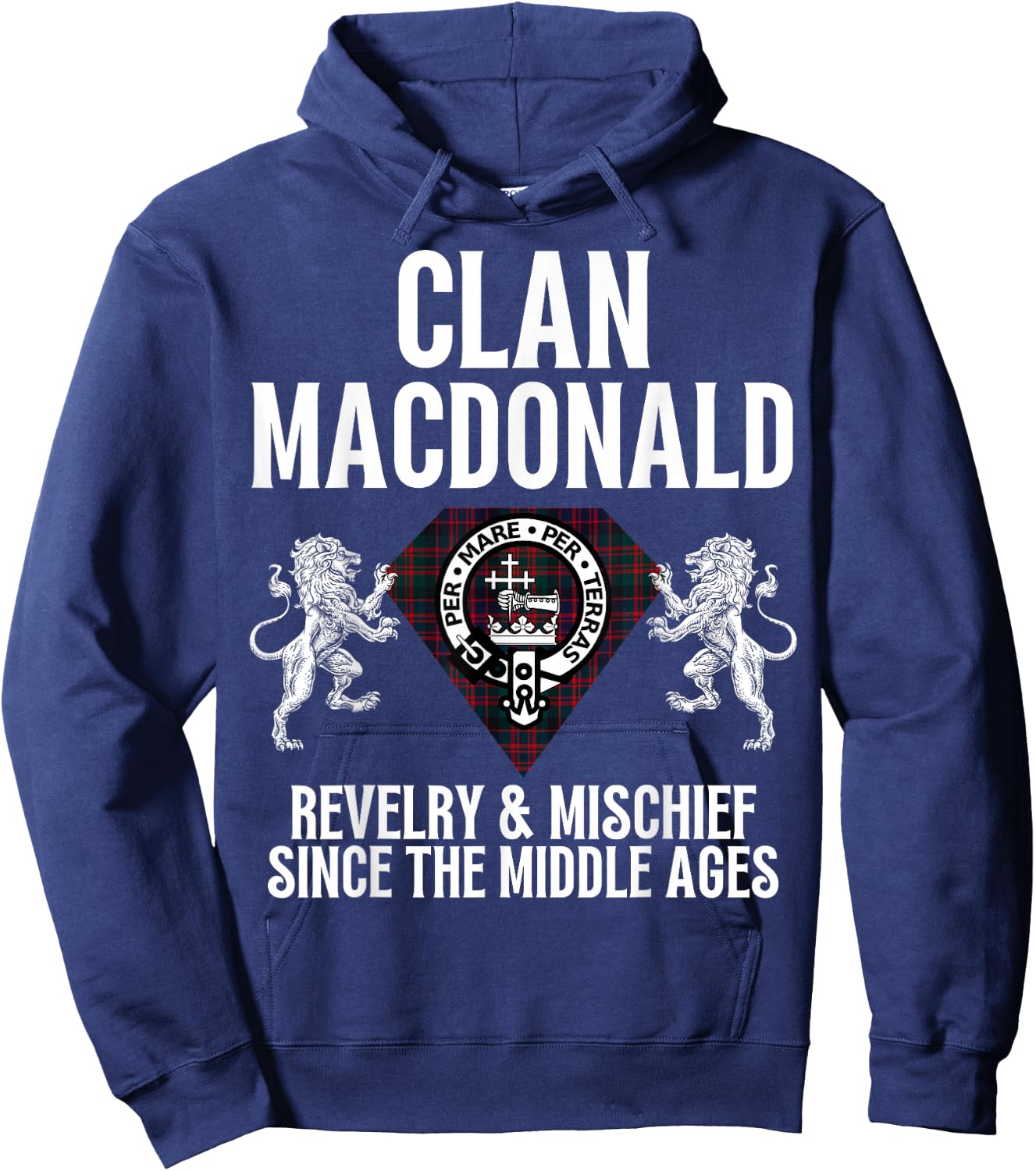 MacDonald Clan Scottish Name Coat Of Arms Tartan Family Hoodie - Hoodie | Navy