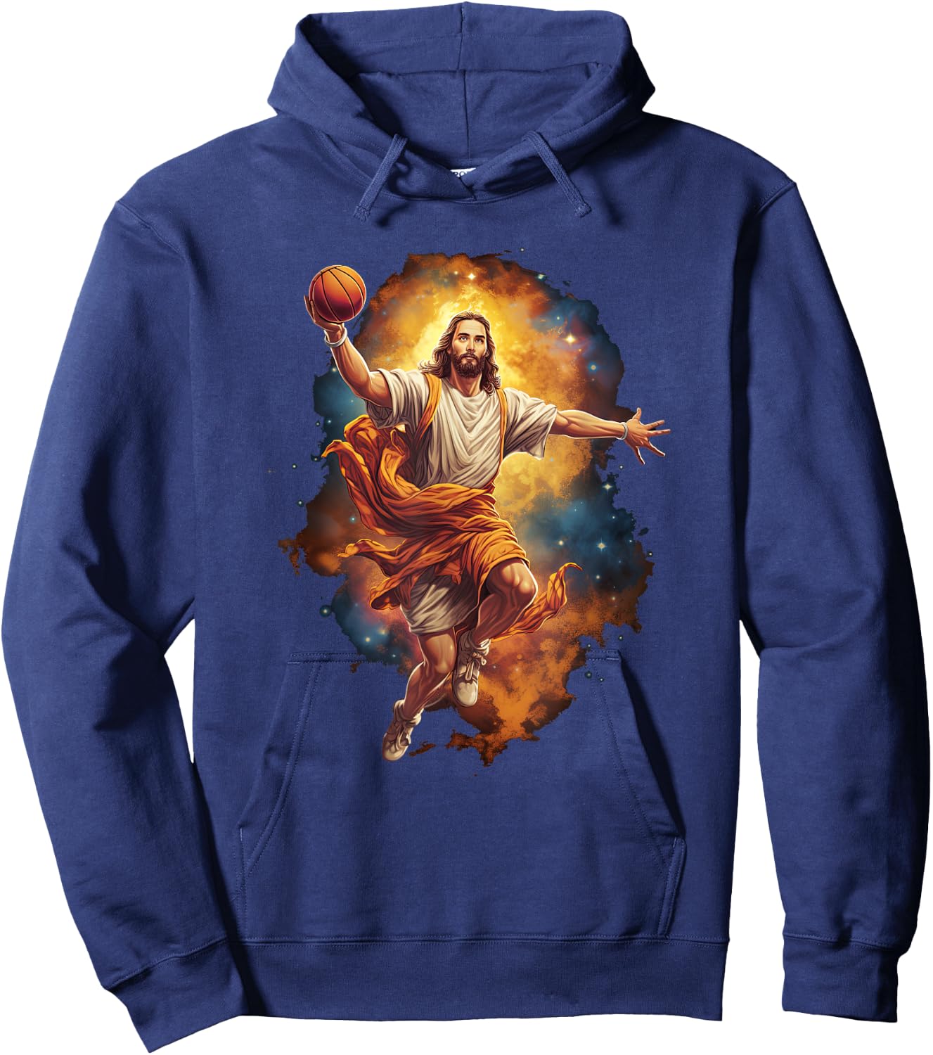 Funny Jesus Playing Basketball Hoodie - Hoodie | Navy