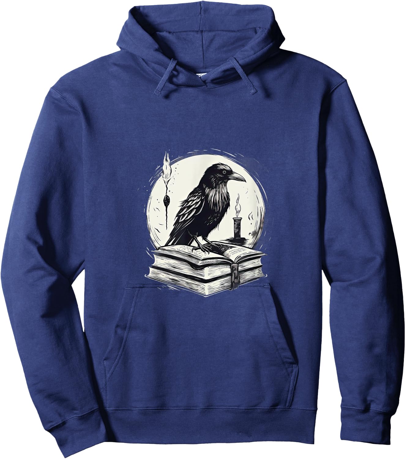 Raven Reading Book Occult Crow Hoodie - Hoodie | Navy