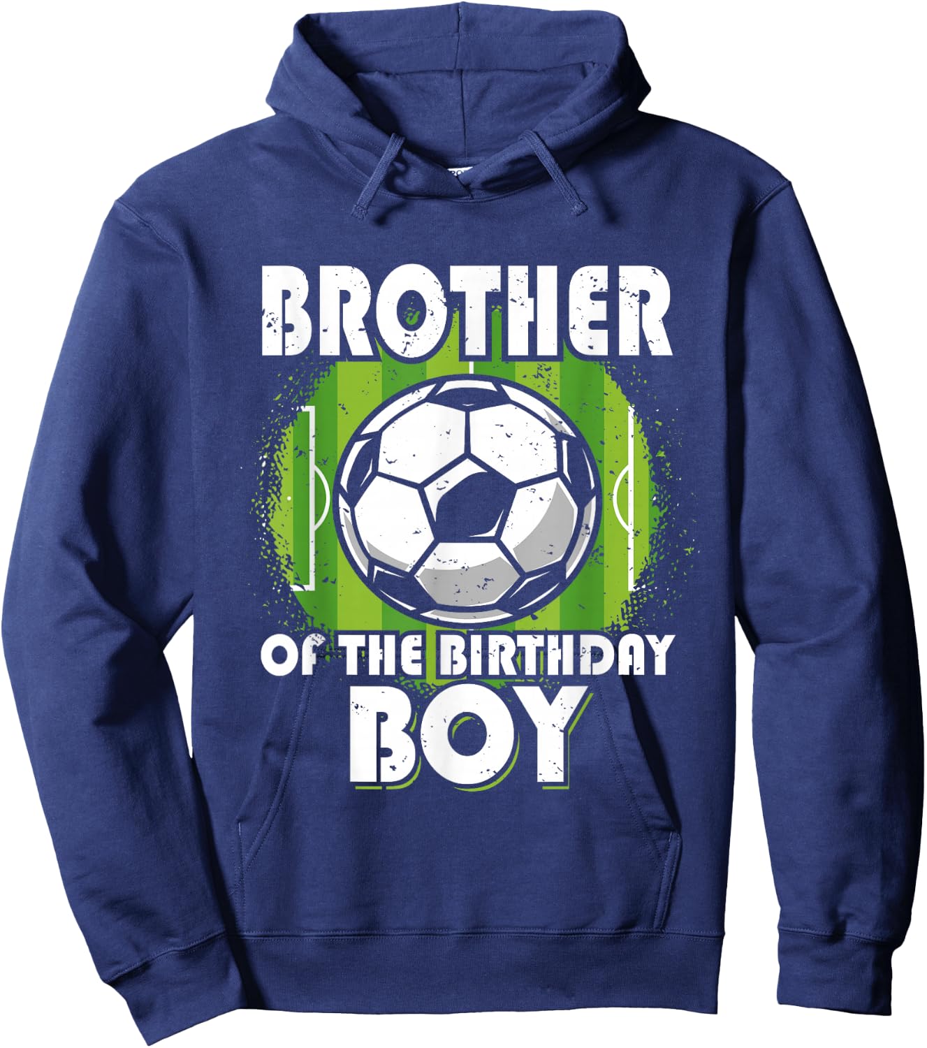 Brother Of The Birthday Boy Soccer Player Retro Style Hoodie - Hoodie | Navy