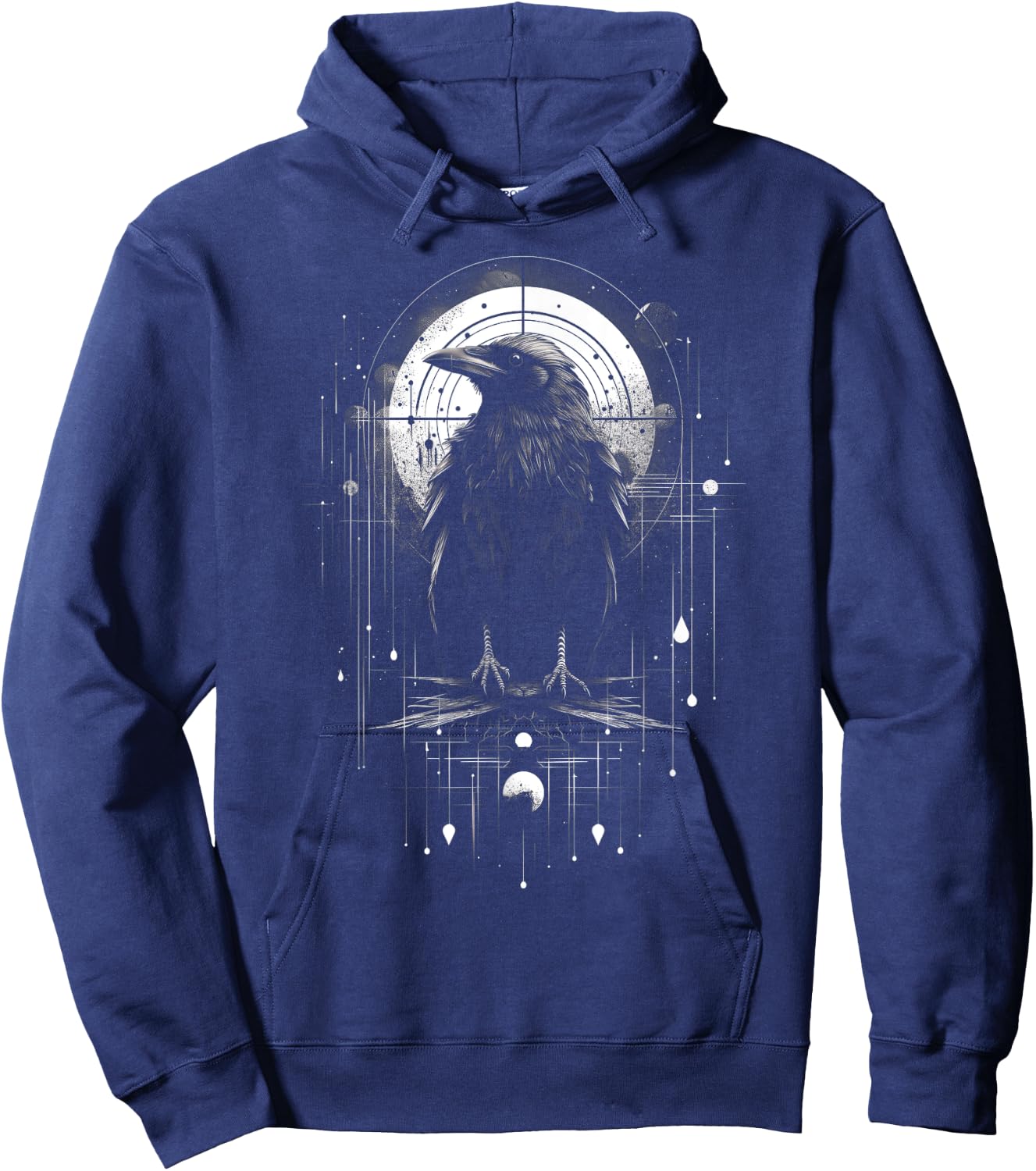 Raven Crow Dark Bird Witchcraft Omens Midnight Hoodie - Hoodie | Navy