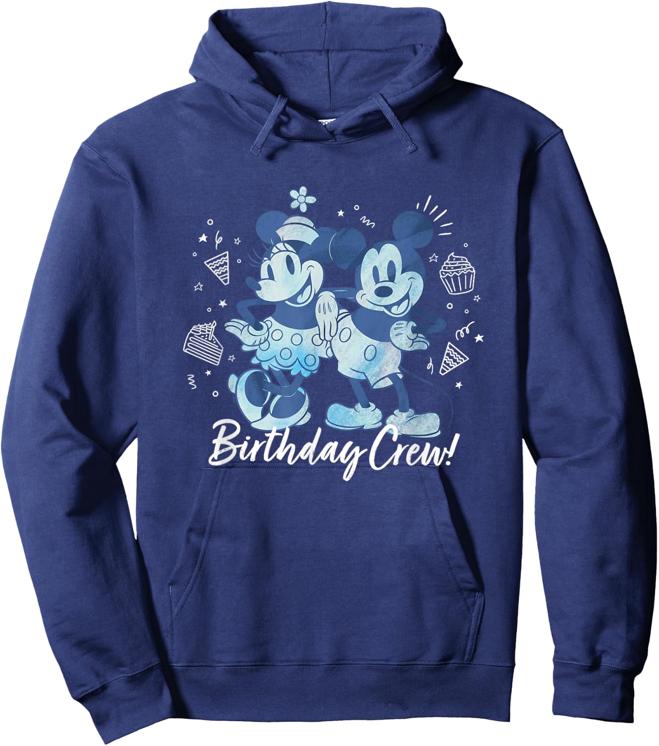 Disney Mickey Mouse and Minnie Mouse Birthday Crew Retro Hoodie - Hoodie | Navy