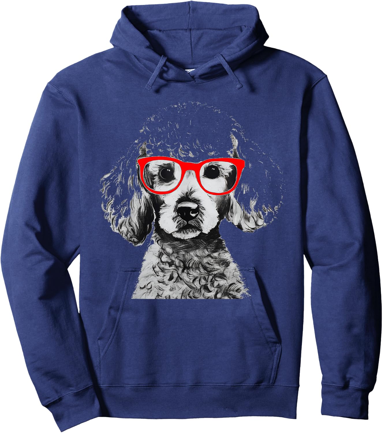 Sock Hop 50s Costume Poodle Shirt Red Glasses 1950's Hoodie - Hoodie | Navy
