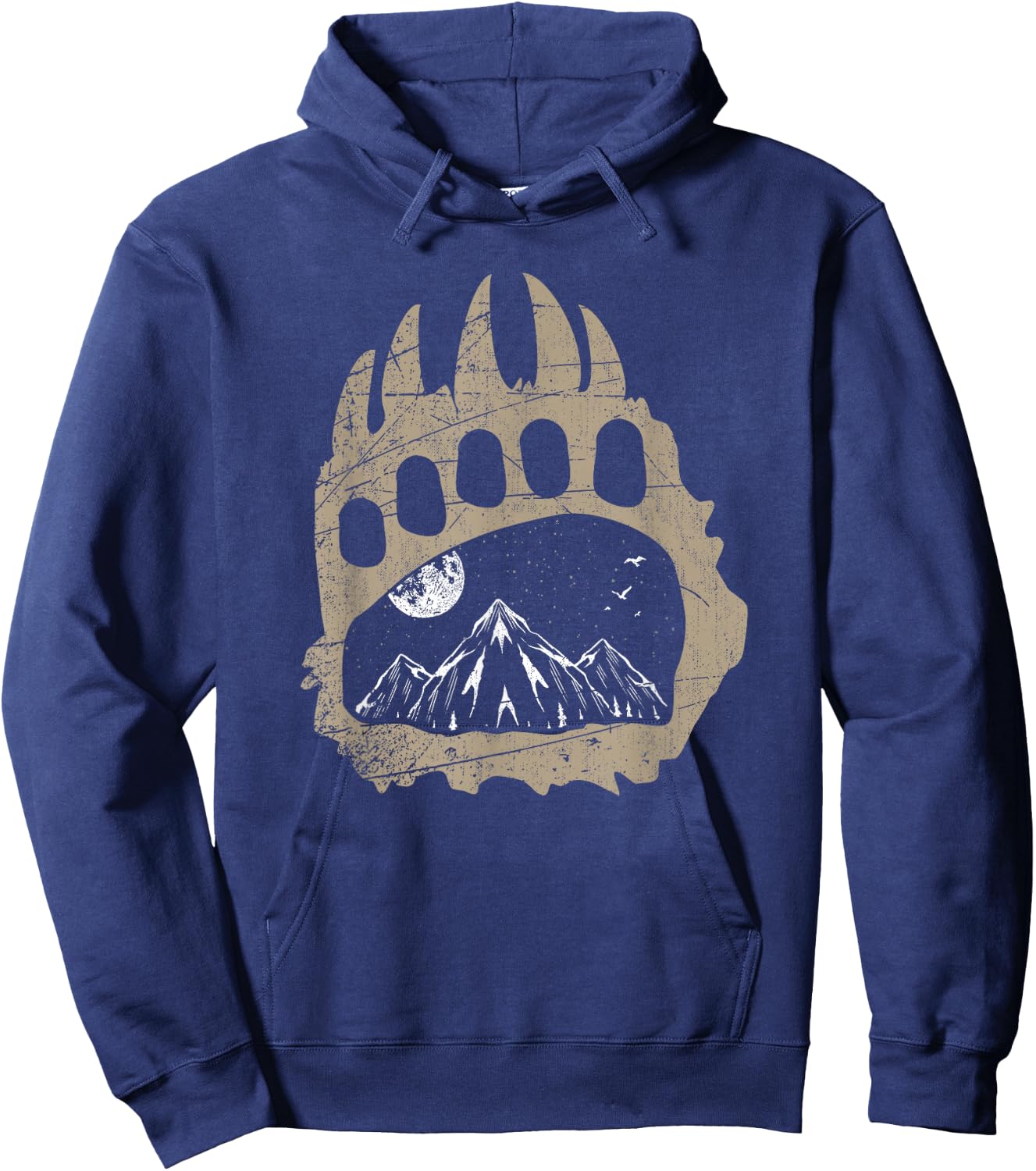 Hiker Mountains Animal Bear Hiking Outdoor Nature Forest Hoodie - Hoodie | Navy