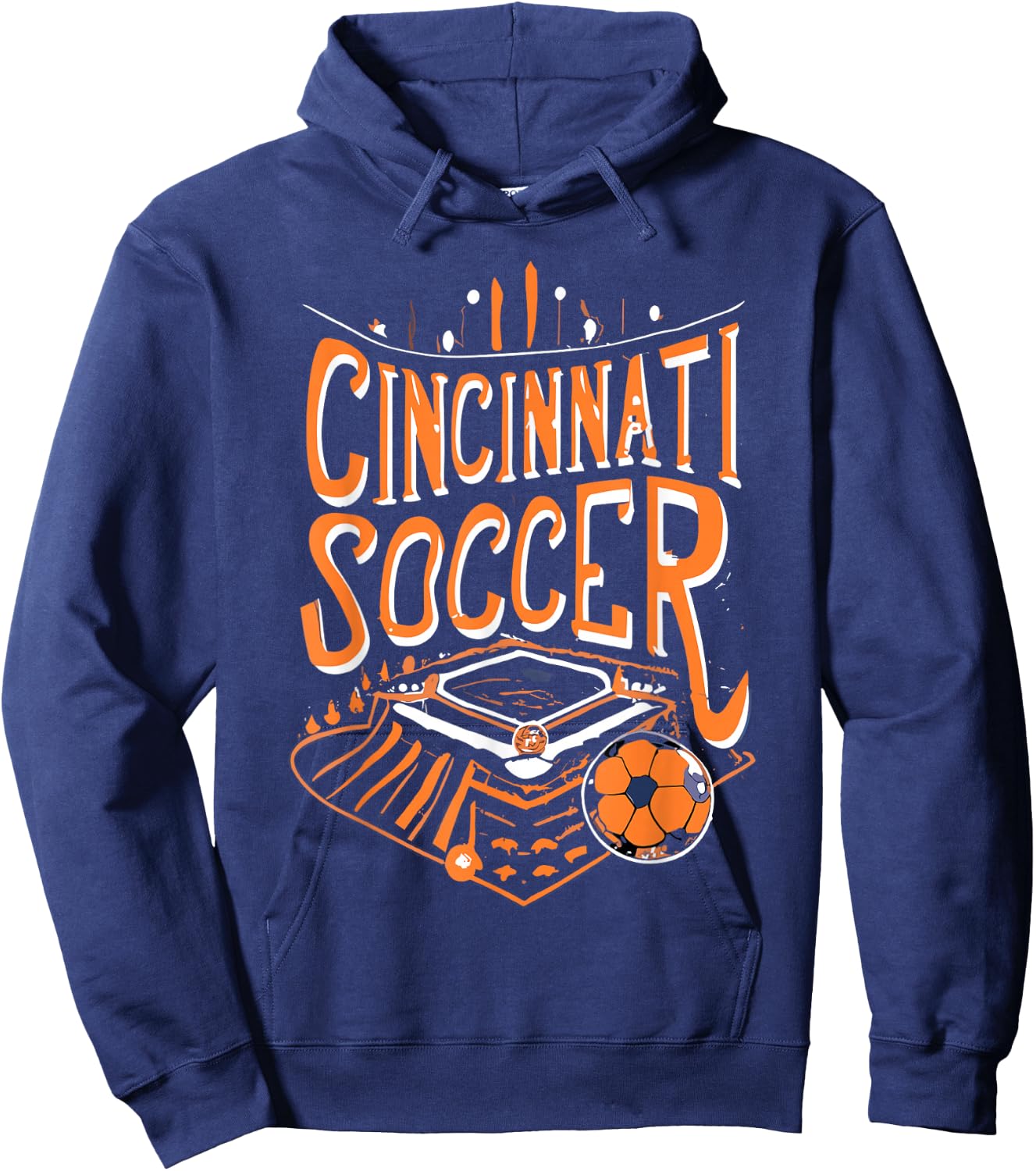 Cincinnati Soccer Cincy Futbol Cool 'NATI Skyline Hoodie - Hoodie | Navy