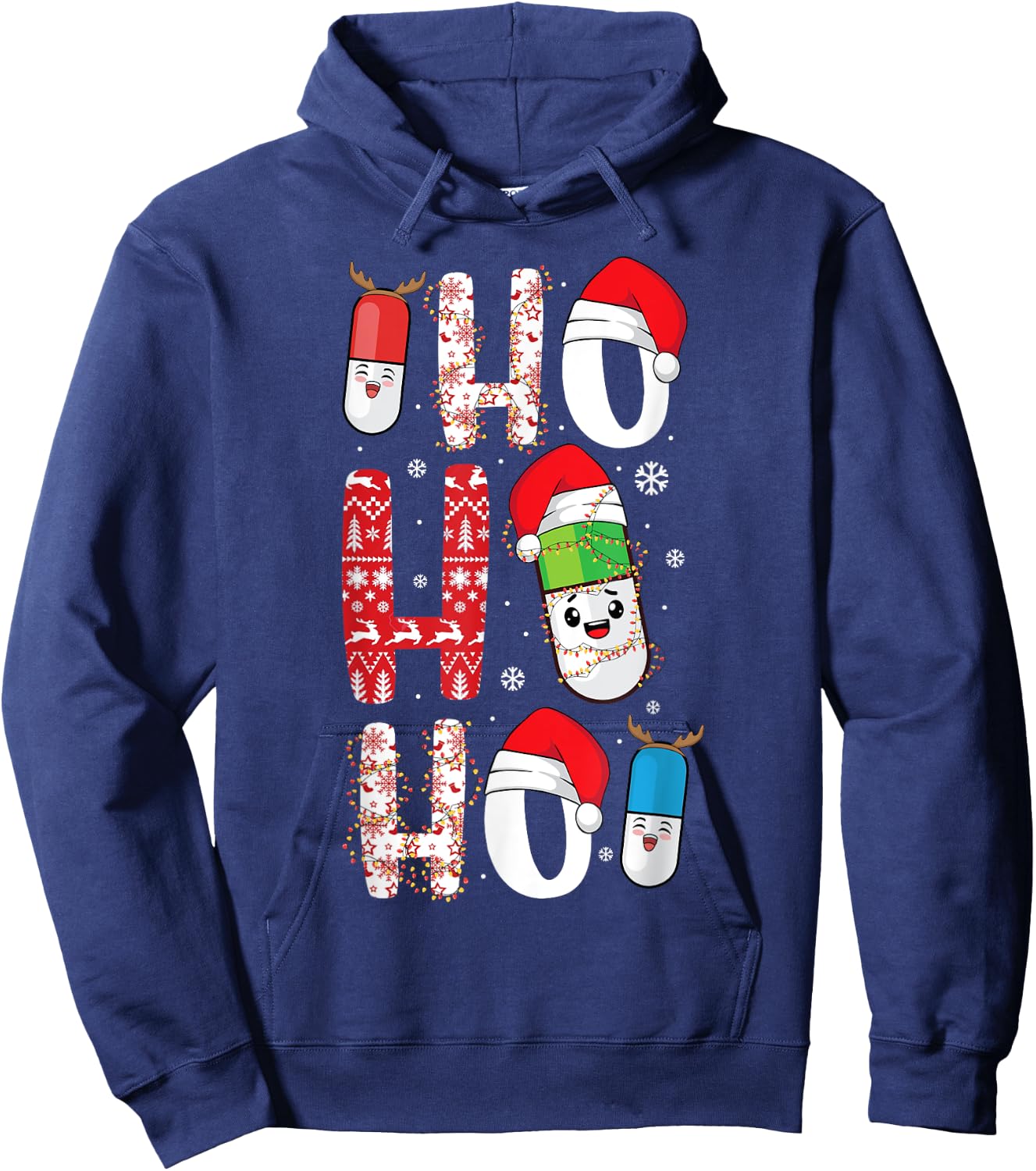 Holiday Pills Christmas Funny Pharmacy Technician Pharmacist Hoodie - Hoodie | Navy