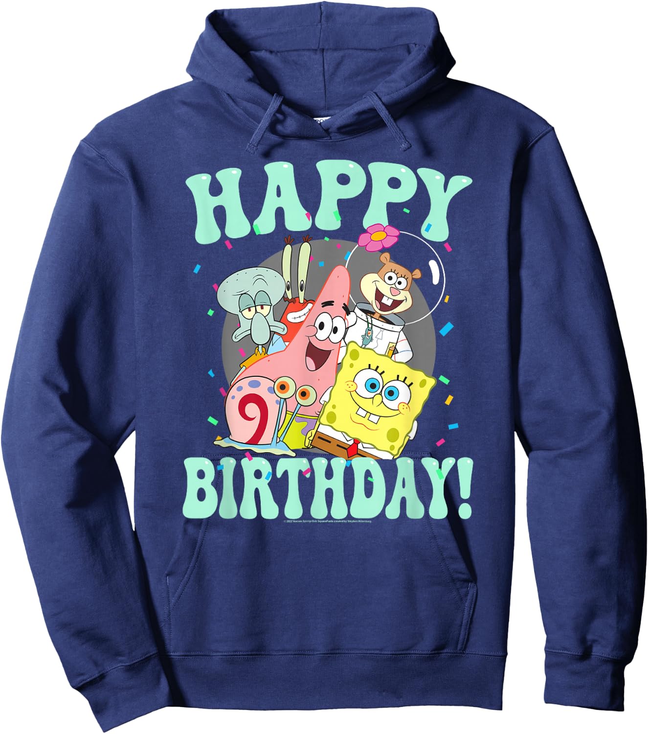 SpongeBob SquarePants Happy Birthday Sandy Patrick Squidward Hoodie - Hoodie | Navy