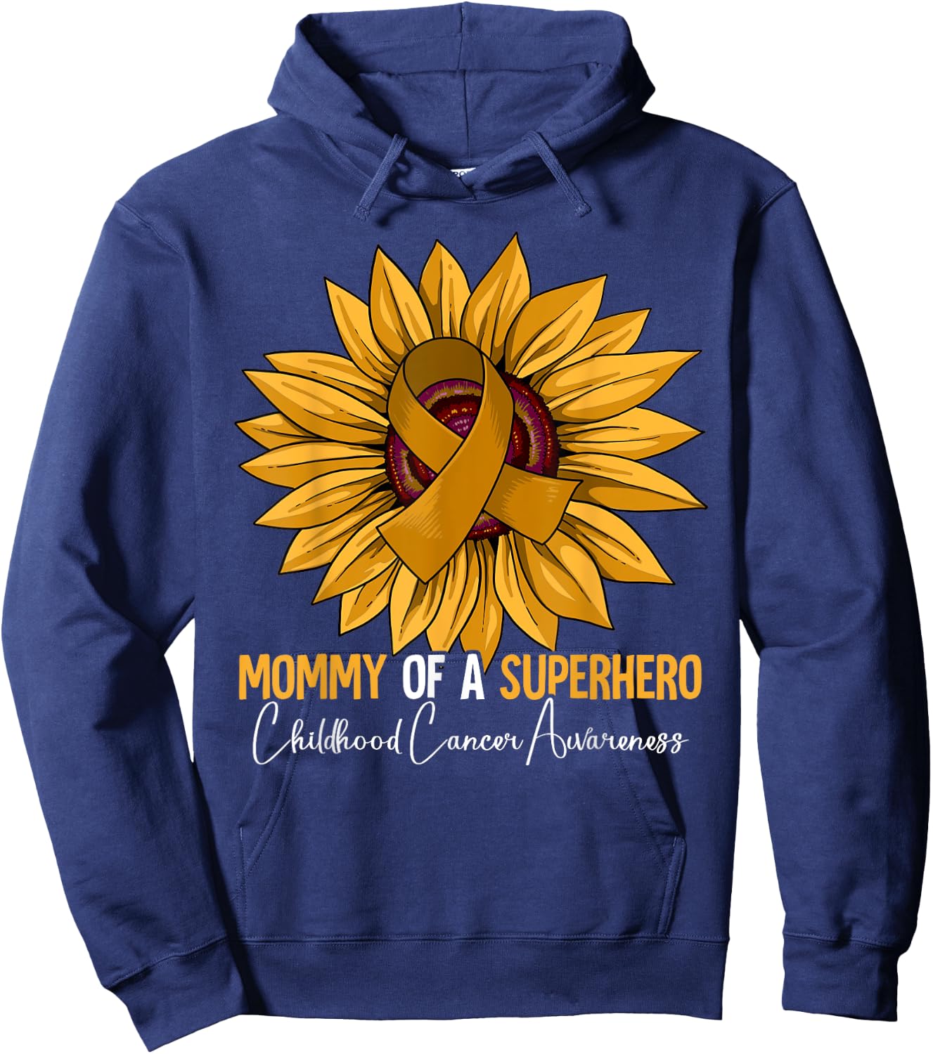 Mom Mother Childhood Cancer Awareness Hoodie - Hoodie | Navy