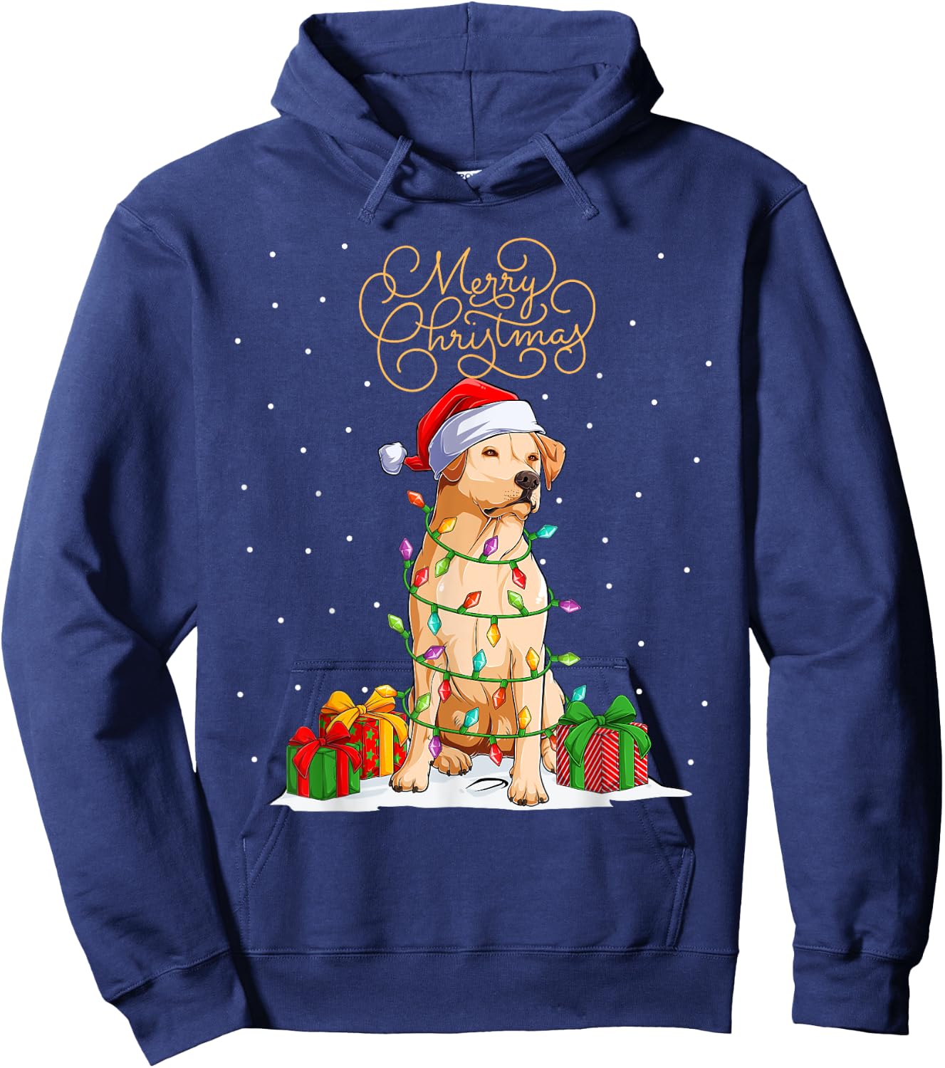 Labrador Retriever Merry Christmas Xmas Lab Christmas Dog Hoodie - Hoodie | Navy