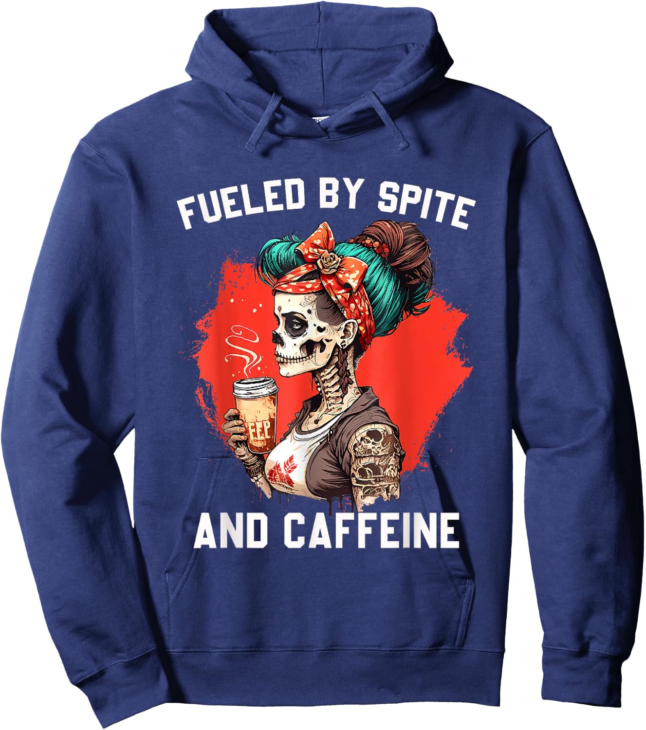 Fueled by Spite and Caffeine Hoodie - Hoodie | Navy